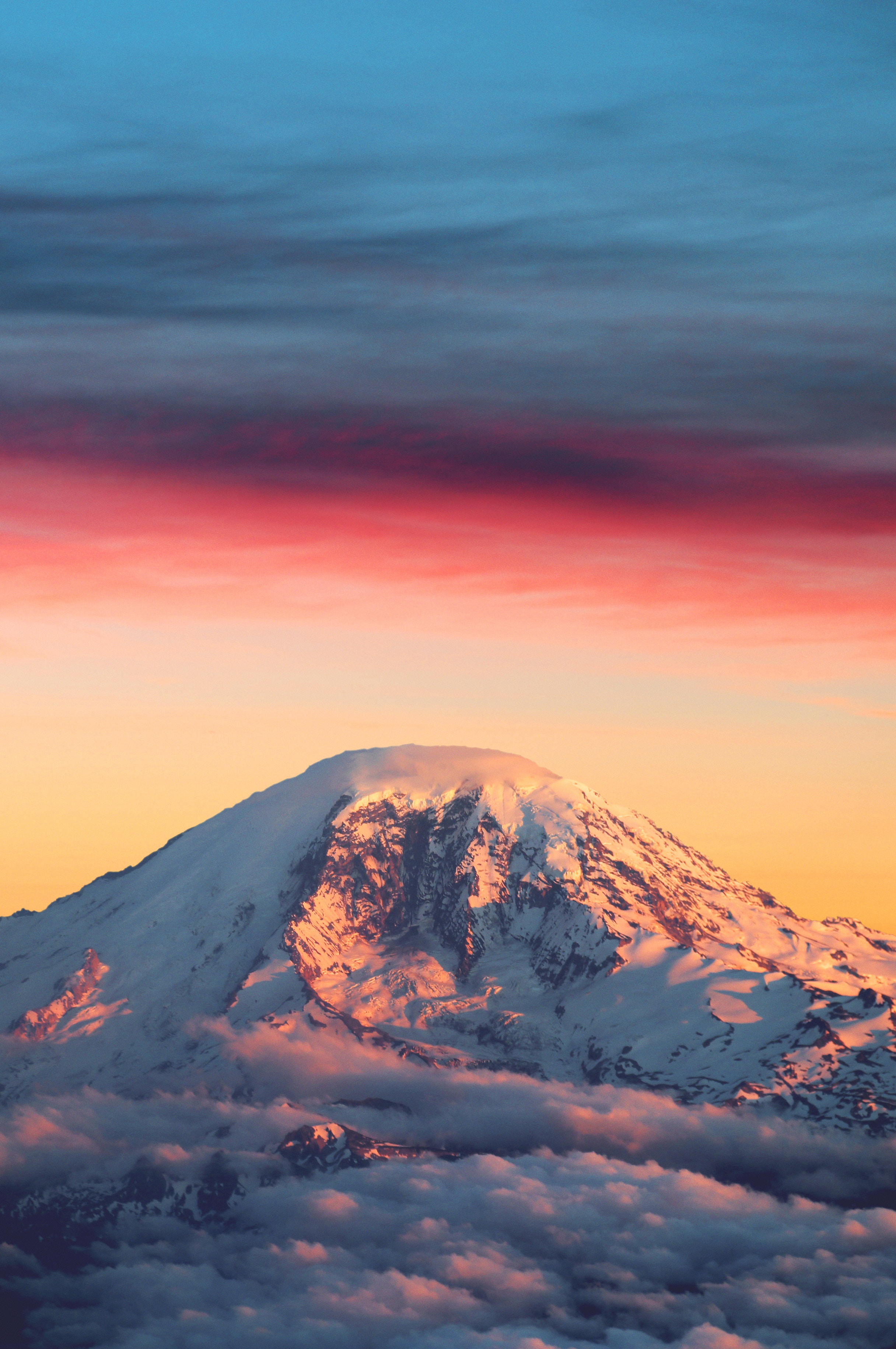 Snowy Mountain Sunset Glow - landscape wallpaper for Ghetto Wallpapers