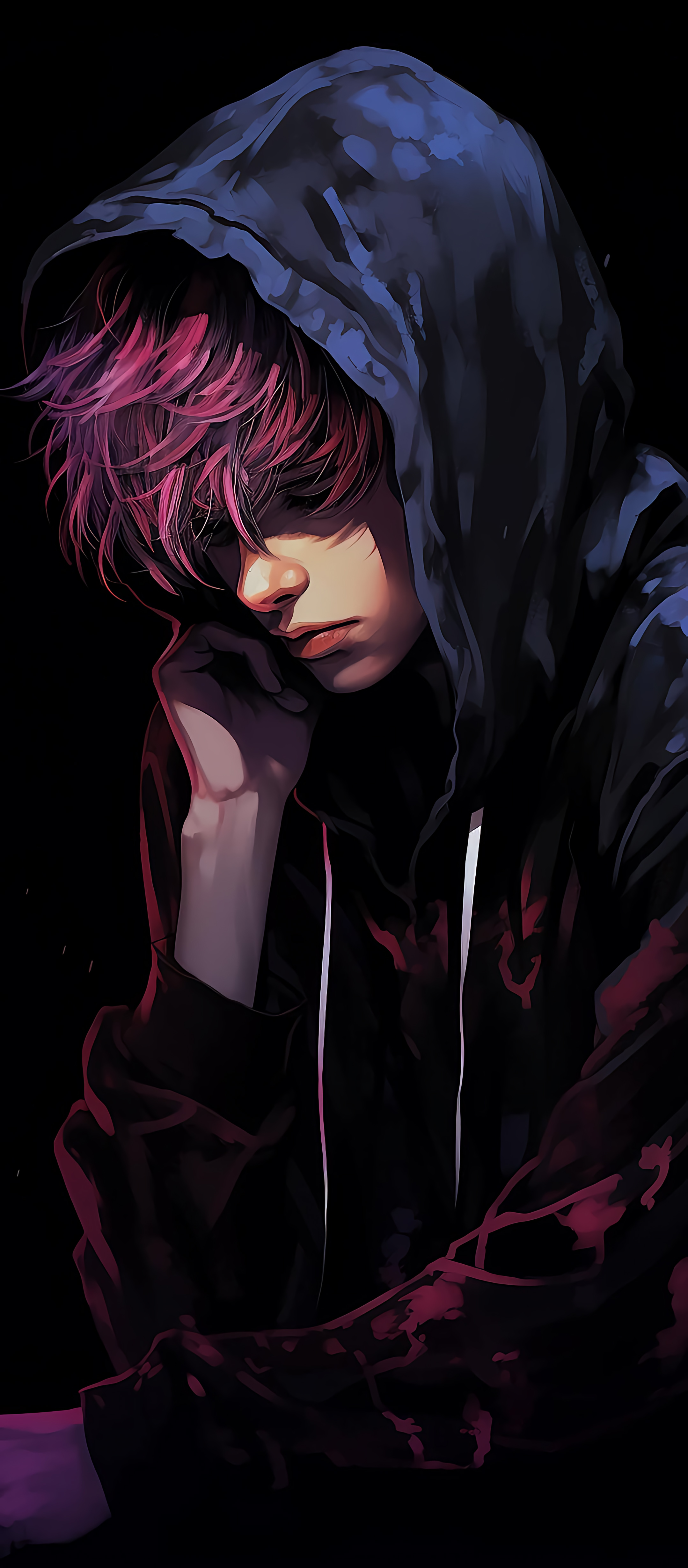 Pensive Anime Boy Portrait - anime boy wallpaper for Ghetto Wallpapers