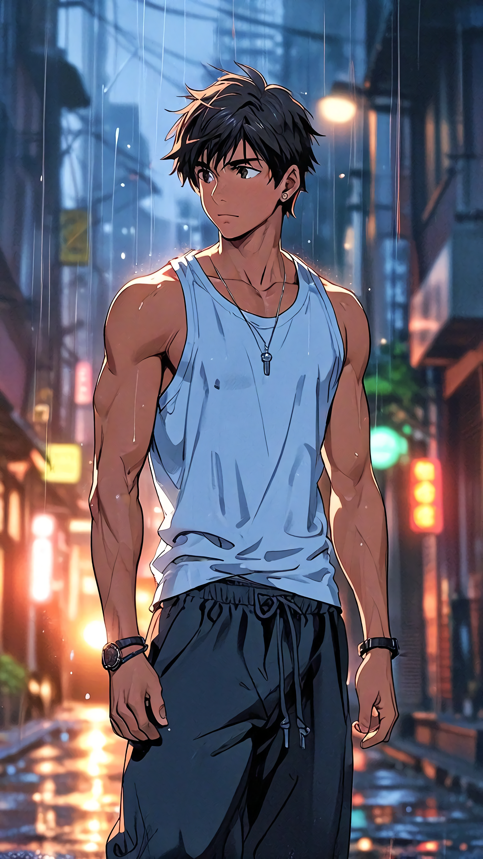 Anime Boy Rainy Street - anime boy wallpaper for Ghetto Wallpapers