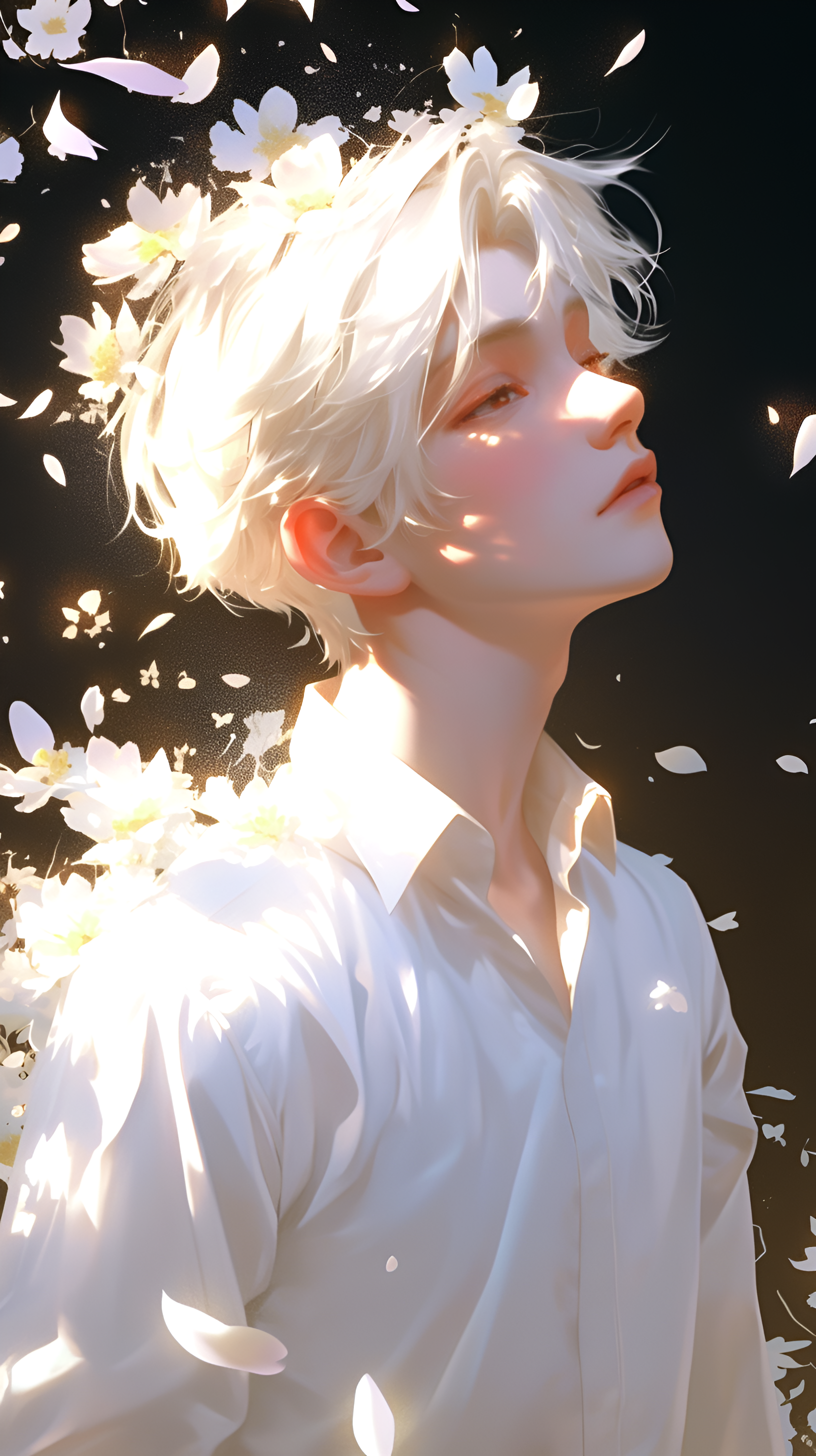 Anime Boy With Flowers - anime boy wallpaper for Ghetto Wallpapers