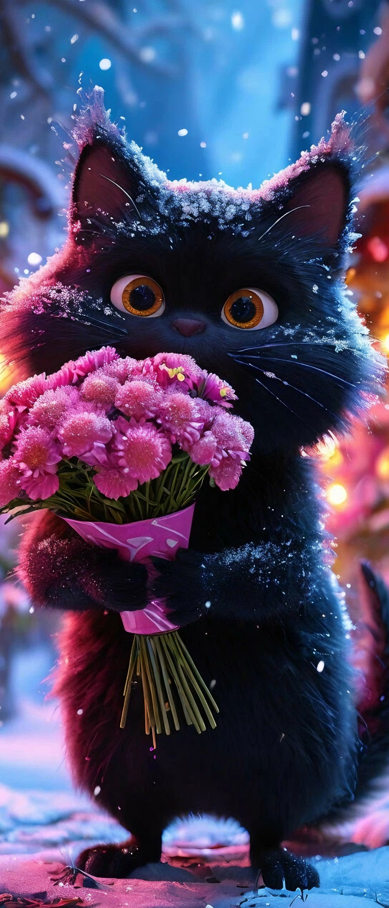 Cute Cat With Flowers - cat wallpaper for Ghetto Wallpapers