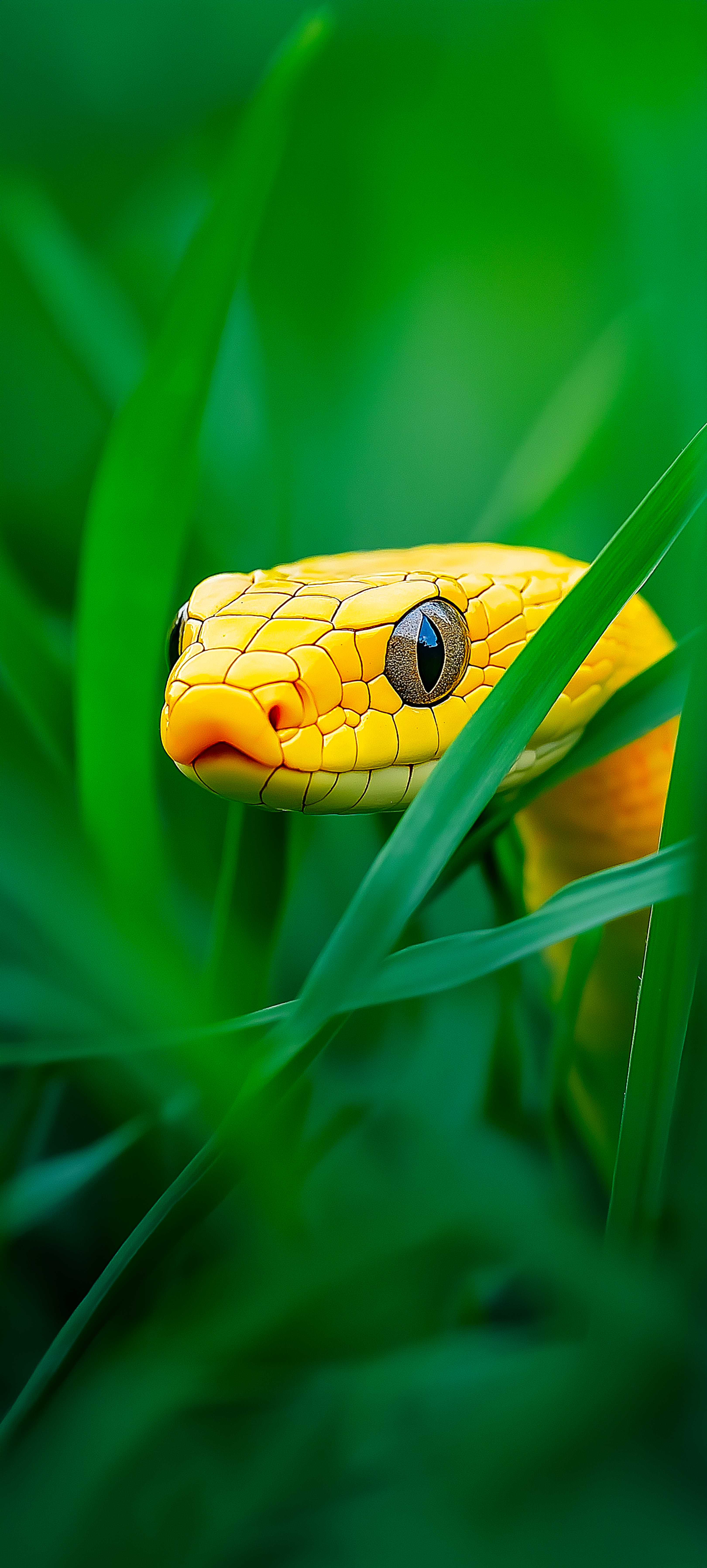 Vibrant Yellow Snake Portrait - snake wallpaper for Ghetto Wallpapers