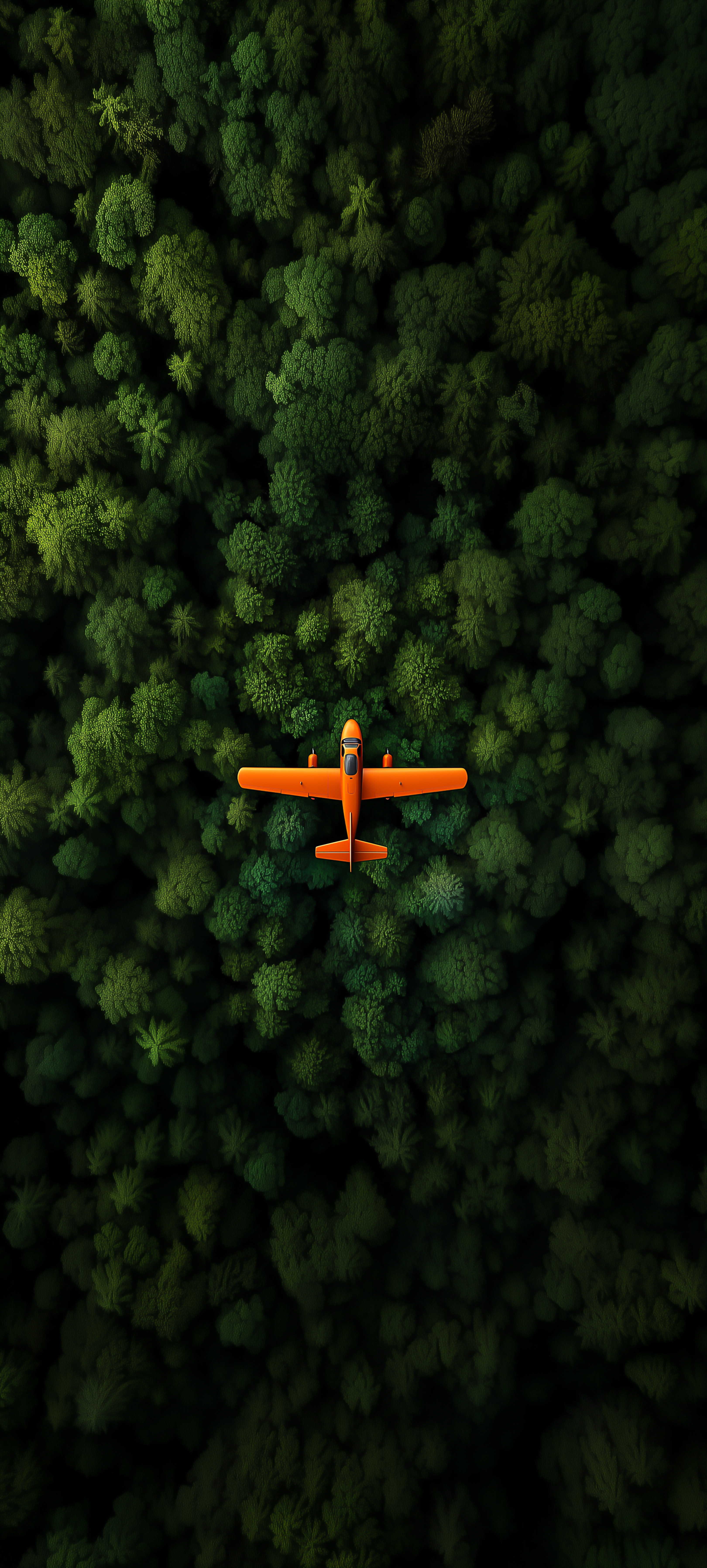 Orange Plane Over Forest - nature wallpaper for Ghetto Wallpapers