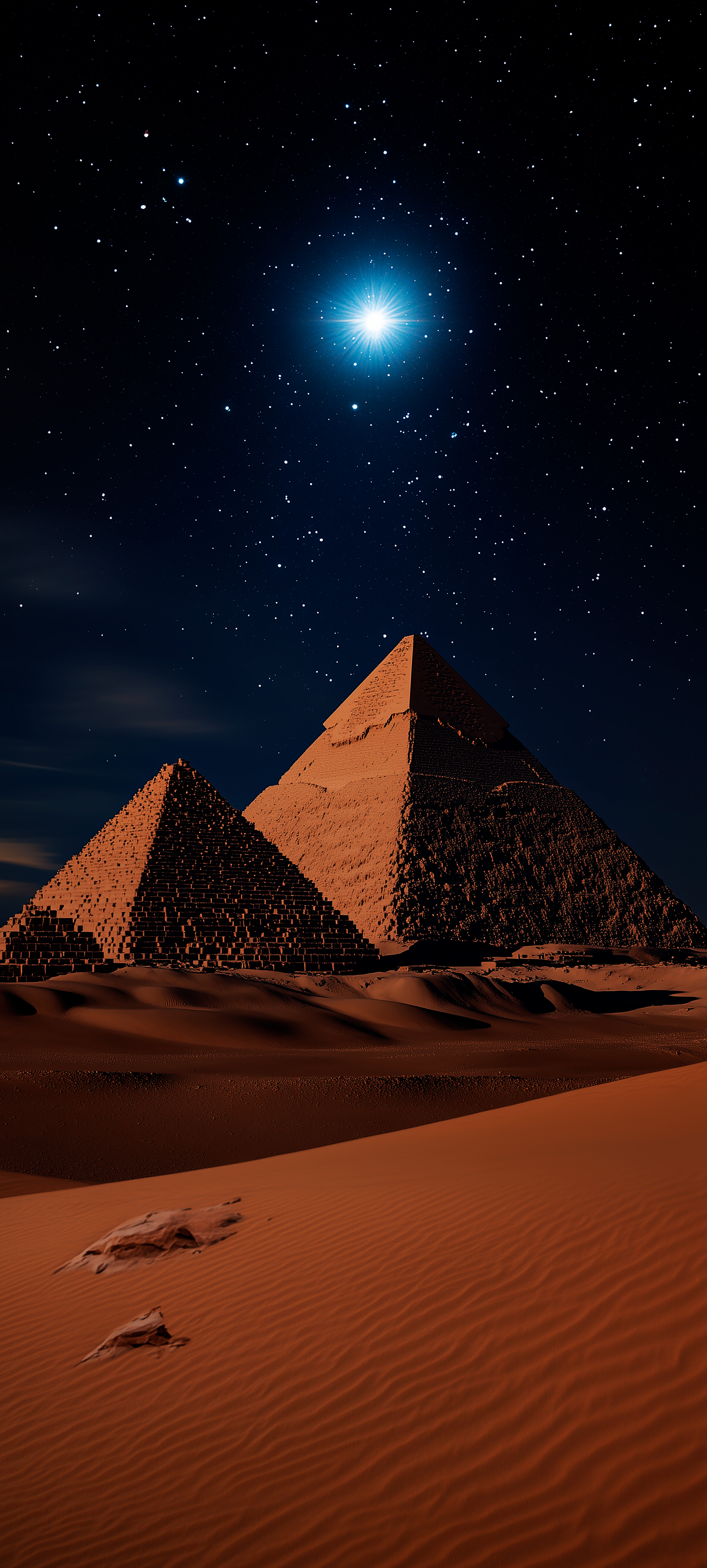 Pyramids Under Starry Sky - temple wallpaper for Ghetto Wallpapers