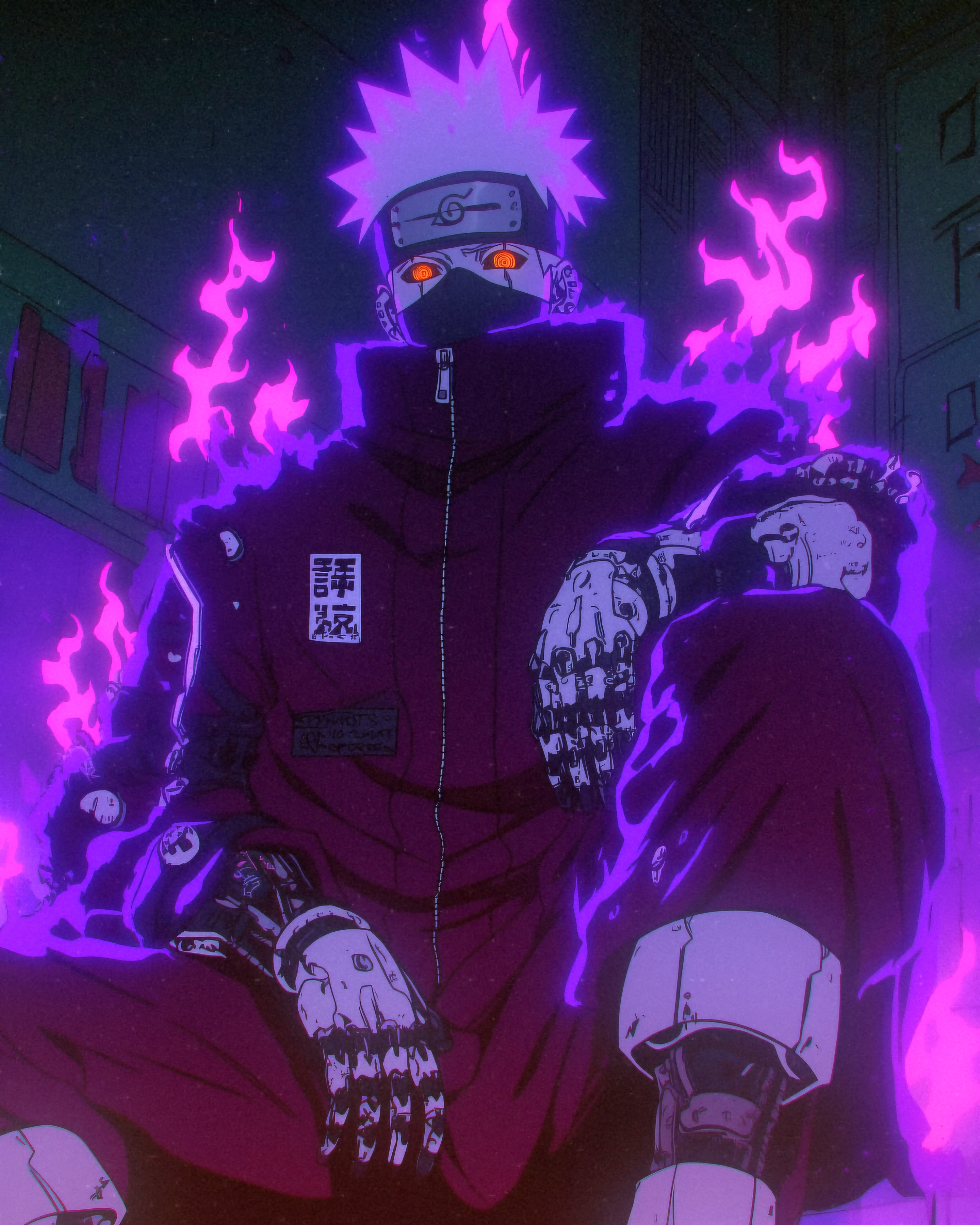 Cyberpunk Kakashi Neon Aura - naruto wallpaper for Ghetto Wallpapers