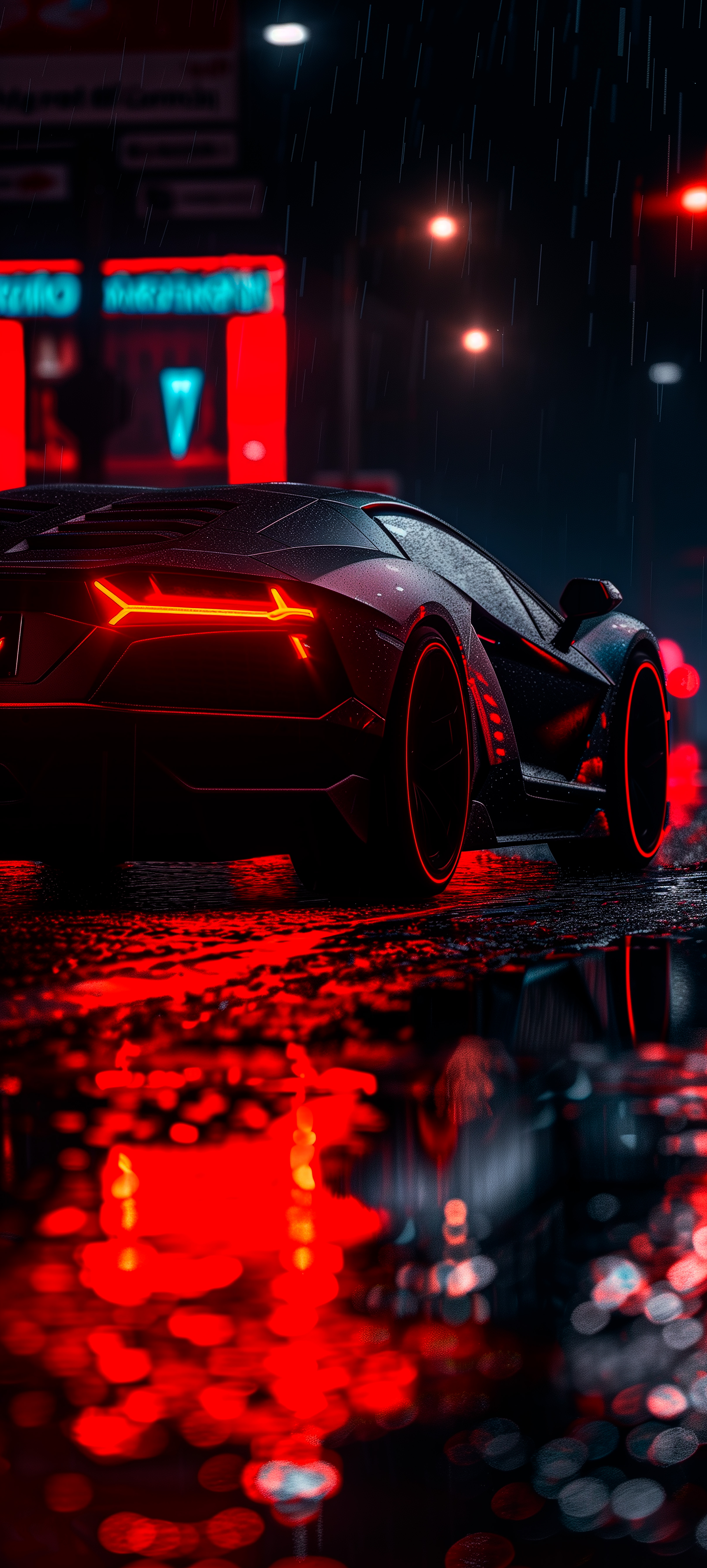 Lamborghini in Rainy Night - lamborghini wallpaper for Ghetto Wallpapers