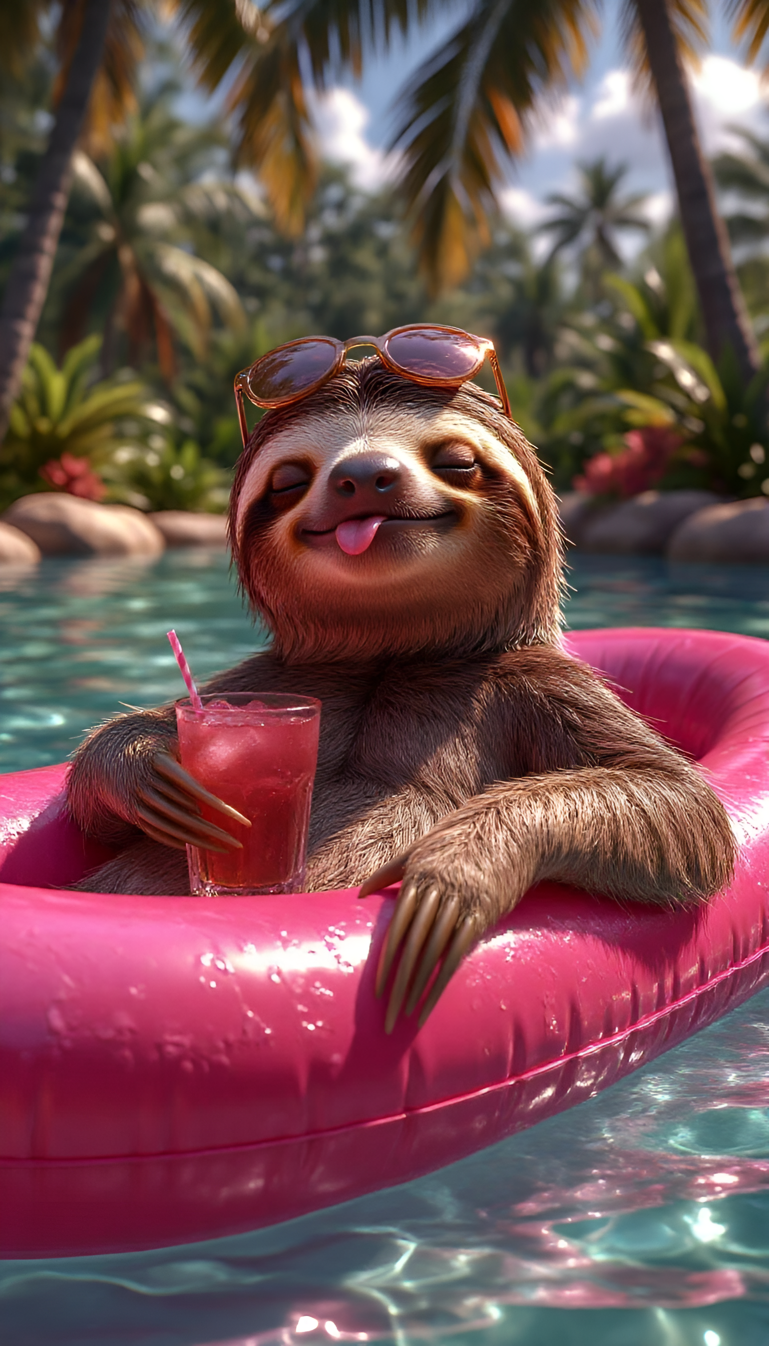 Cool Sloth Summer Vacation - animal wallpaper for Ghetto Wallpapers