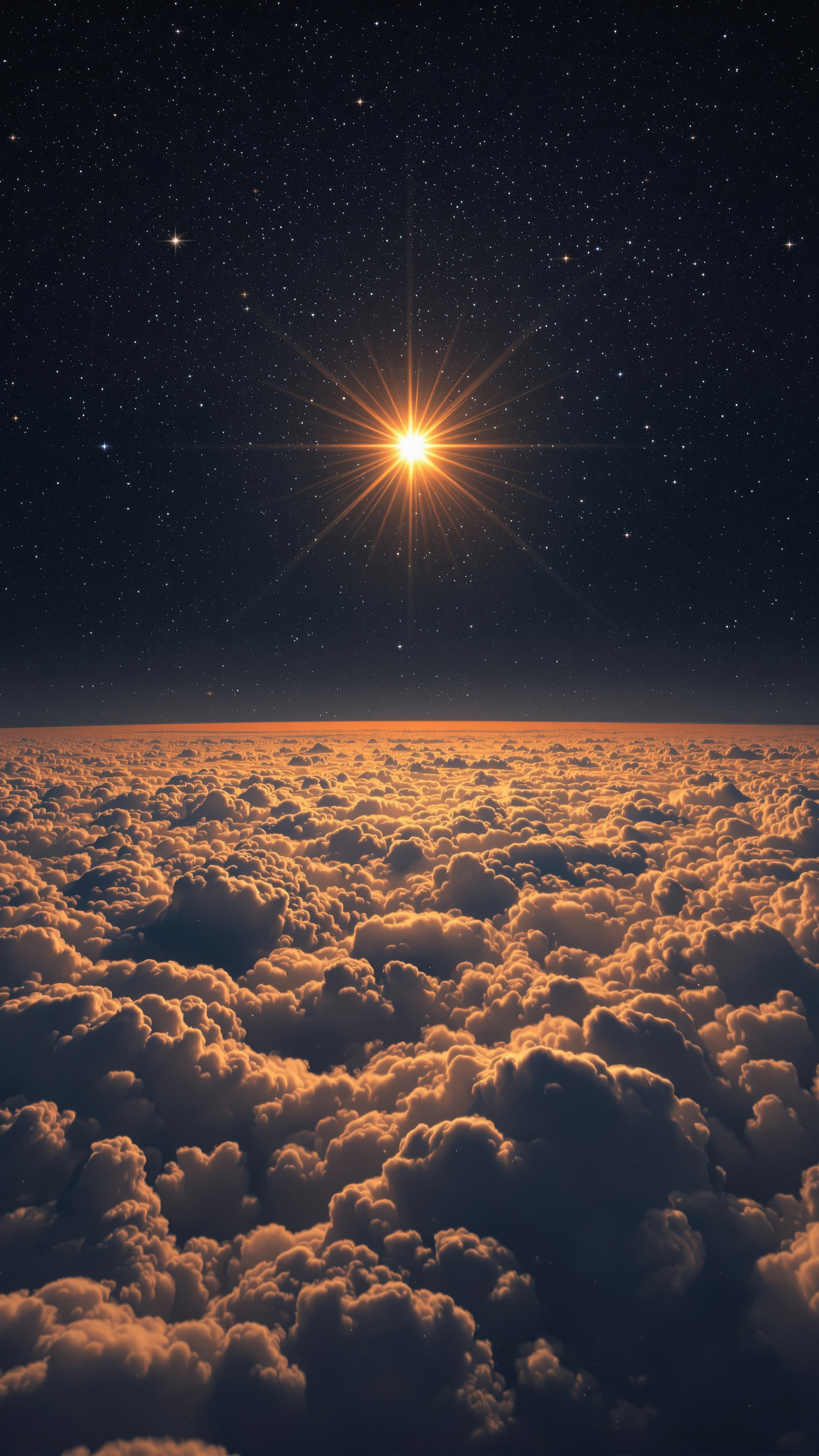 Golden Starry Cloud Horizon - celestial wallpaper for Ghetto Wallpapers