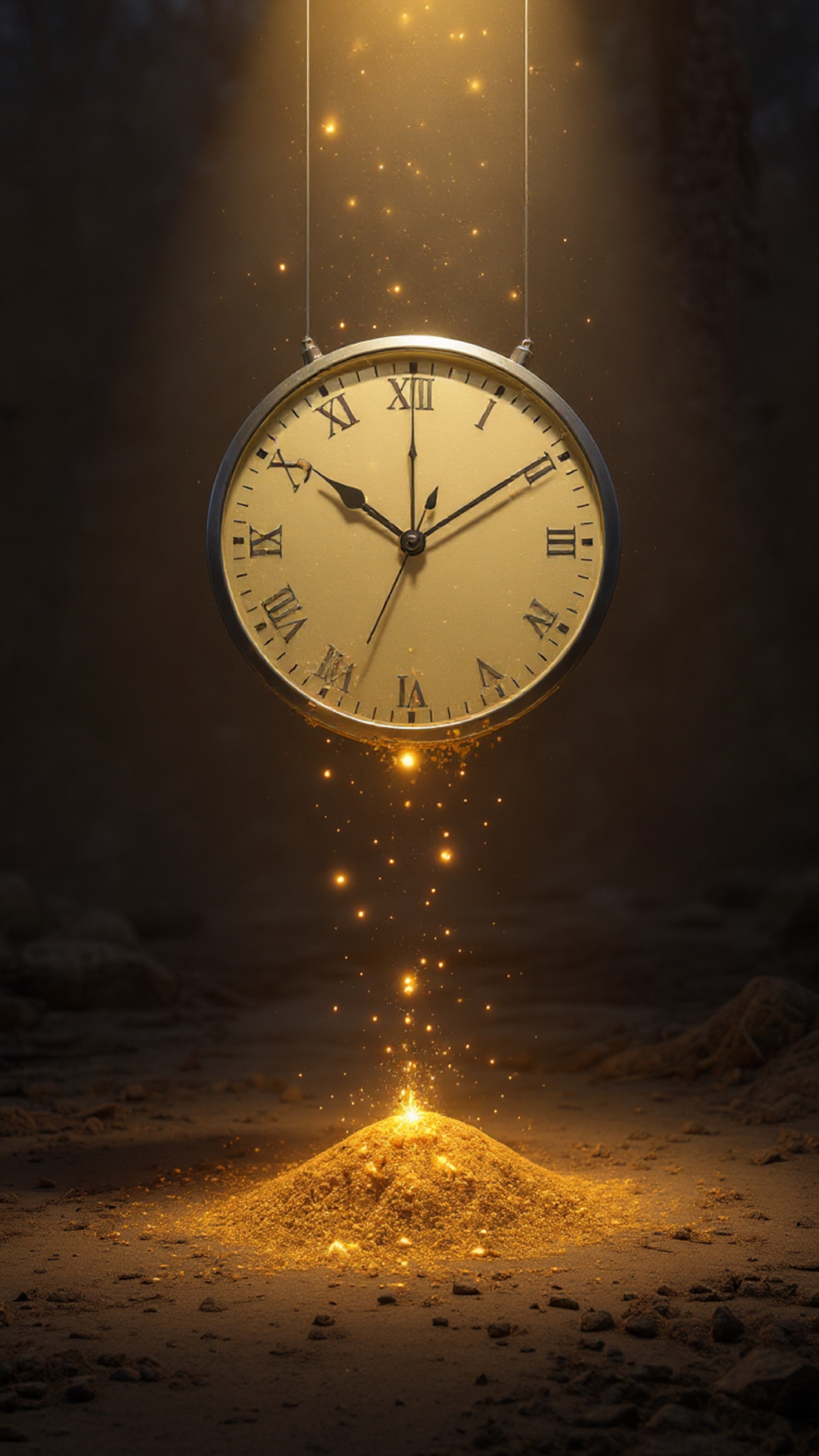 Golden Floating Timepiece - art wallpaper for Ghetto Wallpapers