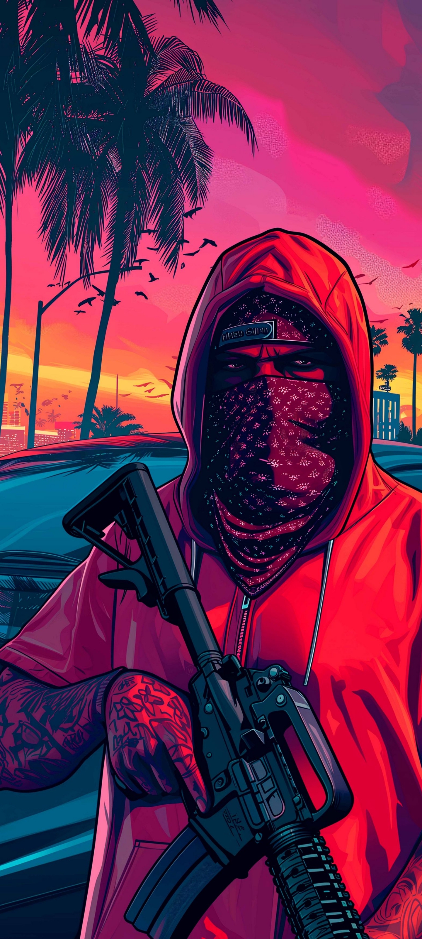 Neon Gangster Sunset Wallpaper - gaming wallpaper for Ghetto Wallpapers