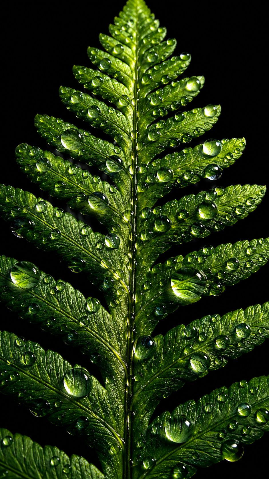Dewy Green Fern Leaf - botanical wallpaper for Ghetto Wallpapers