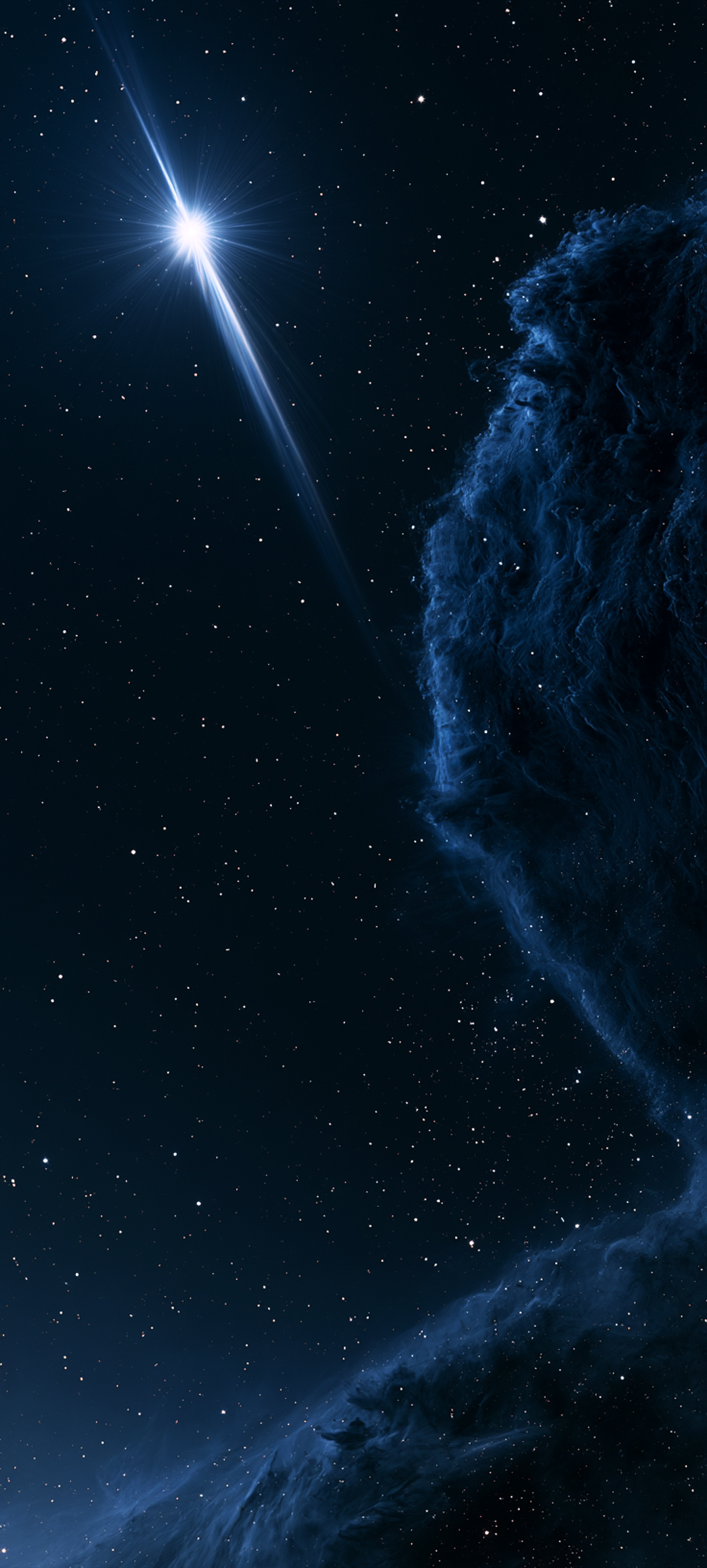 Glowing Blue Space Nebula - galaxy wallpaper for Ghetto Wallpapers