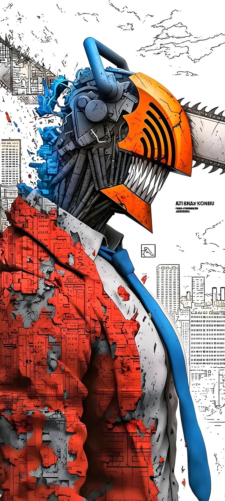 Chainsaw Man Urban Art - anime wallpaper for Ghetto Wallpapers