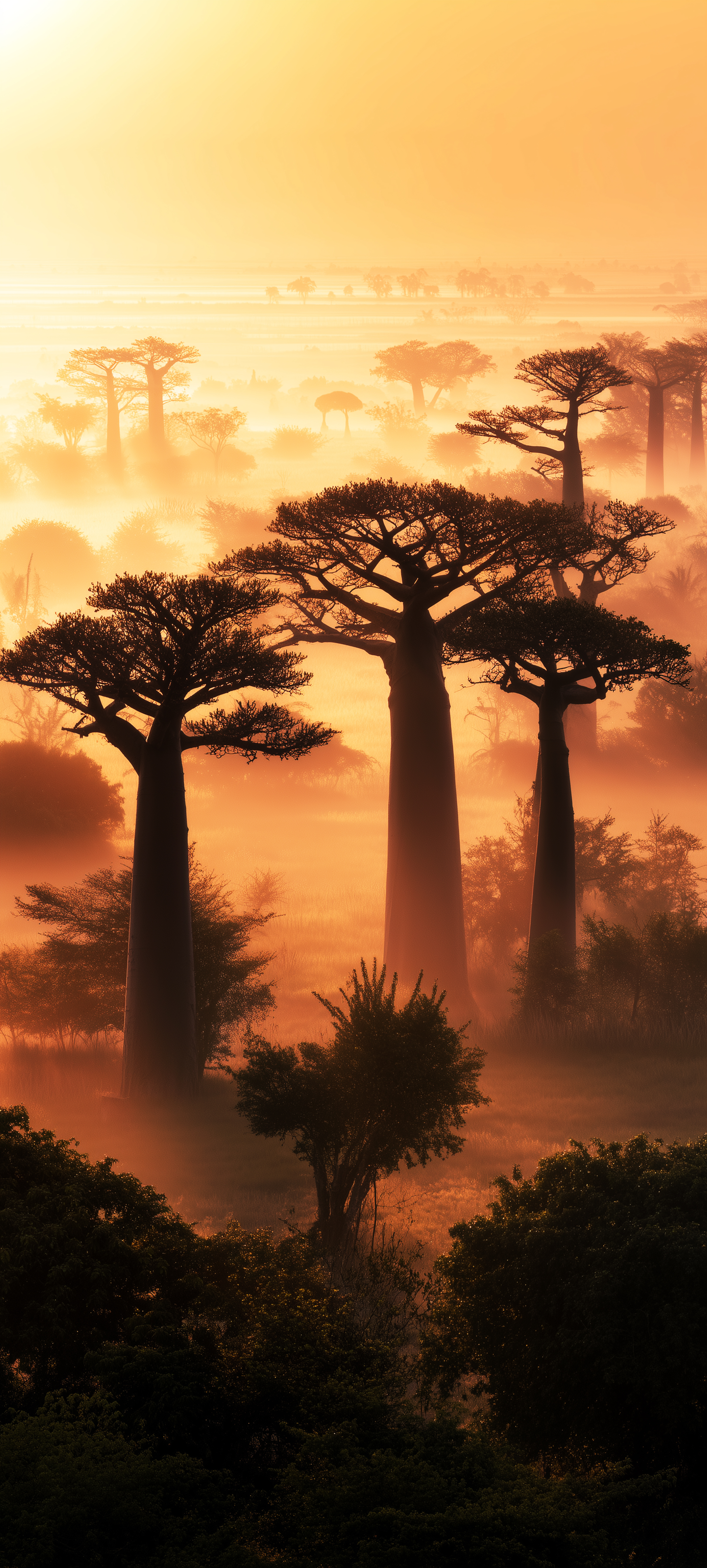 Golden Baobab Tree Sunset - tree wallpaper for Ghetto Wallpapers