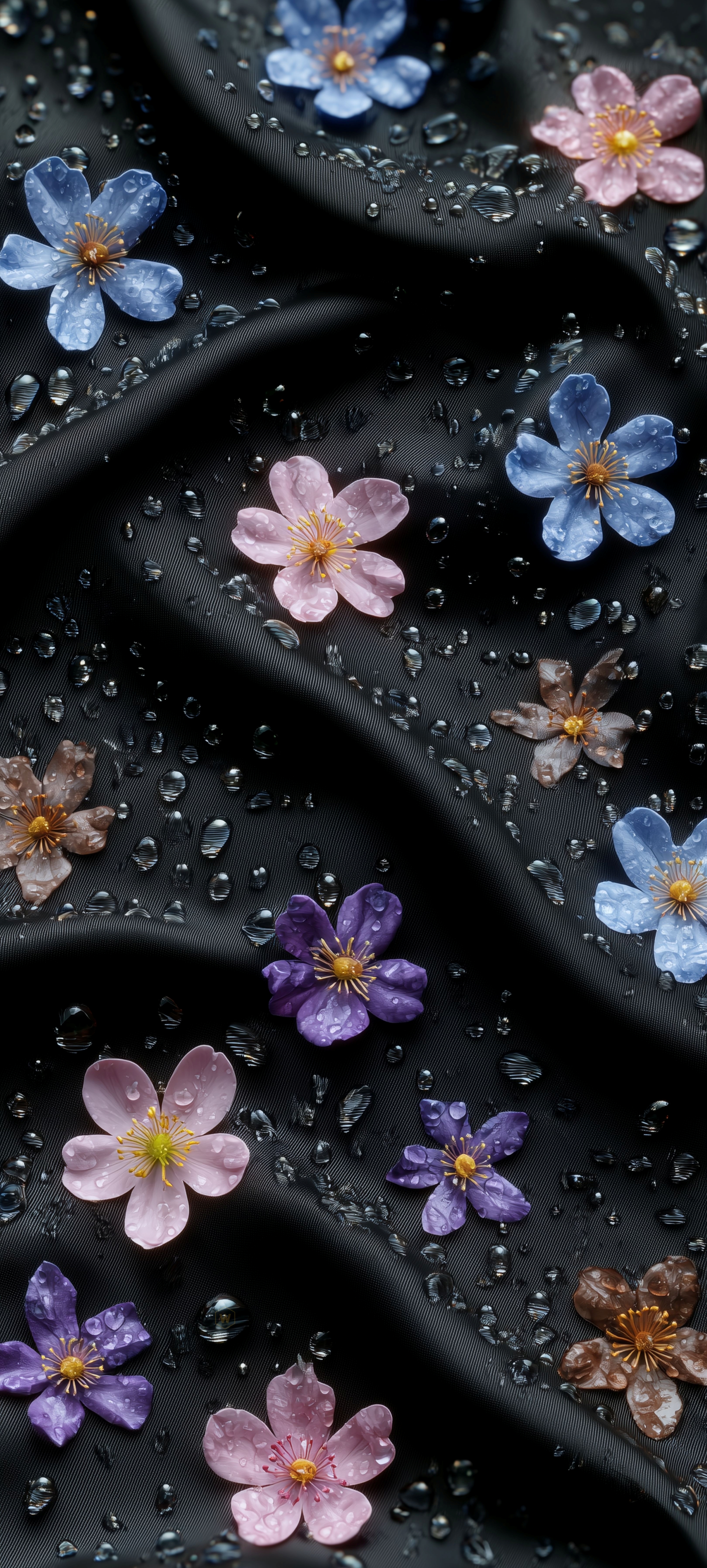 Colorful Flowers on Silk - flowers wallpaper for Ghetto Wallpapers