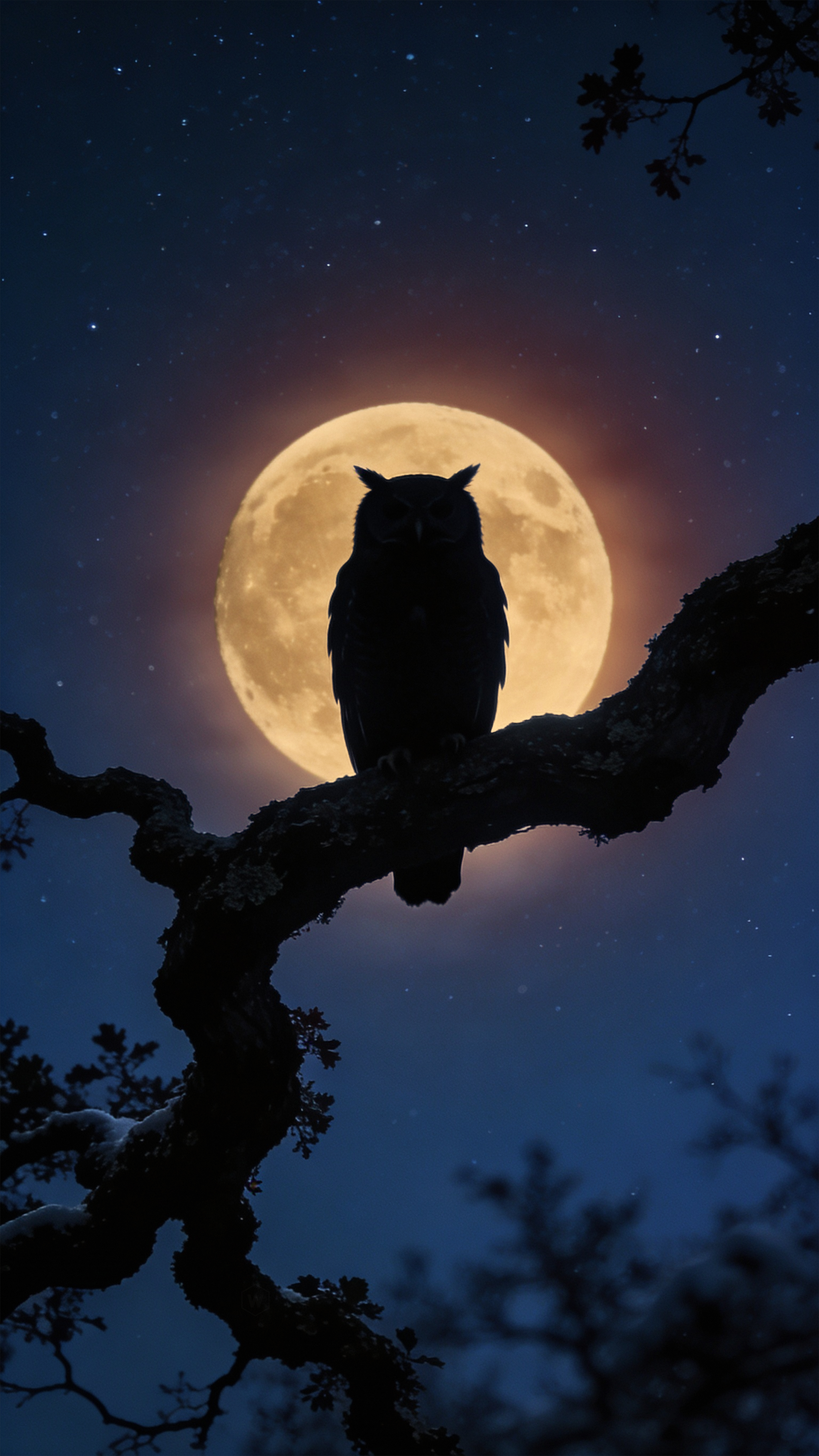 Owl Under Full Moon - owl wallpaper for Ghetto Wallpapers