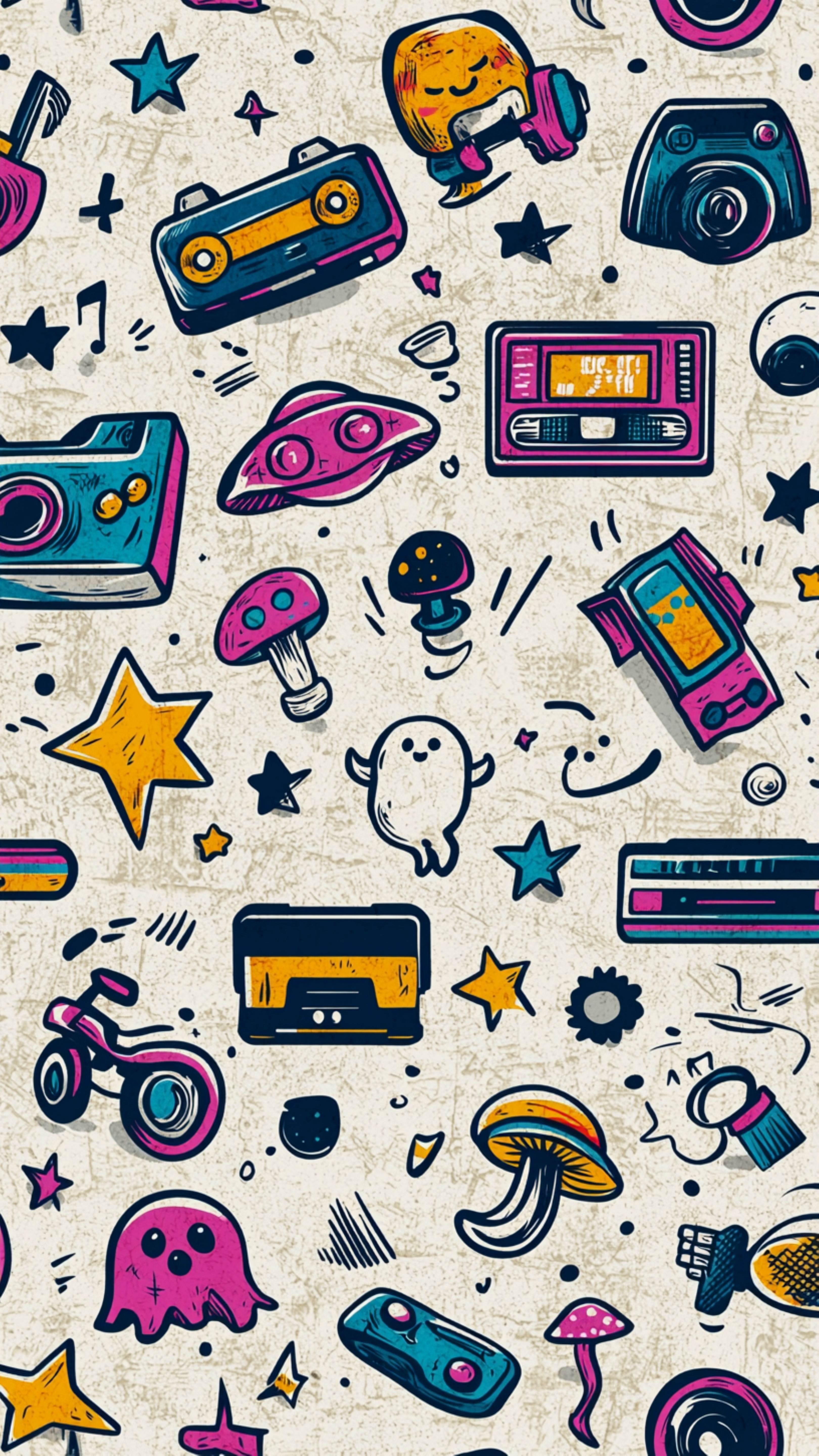 Colorful Retro Doodle Wallpaper - doodle wallpaper for Ghetto Wallpapers