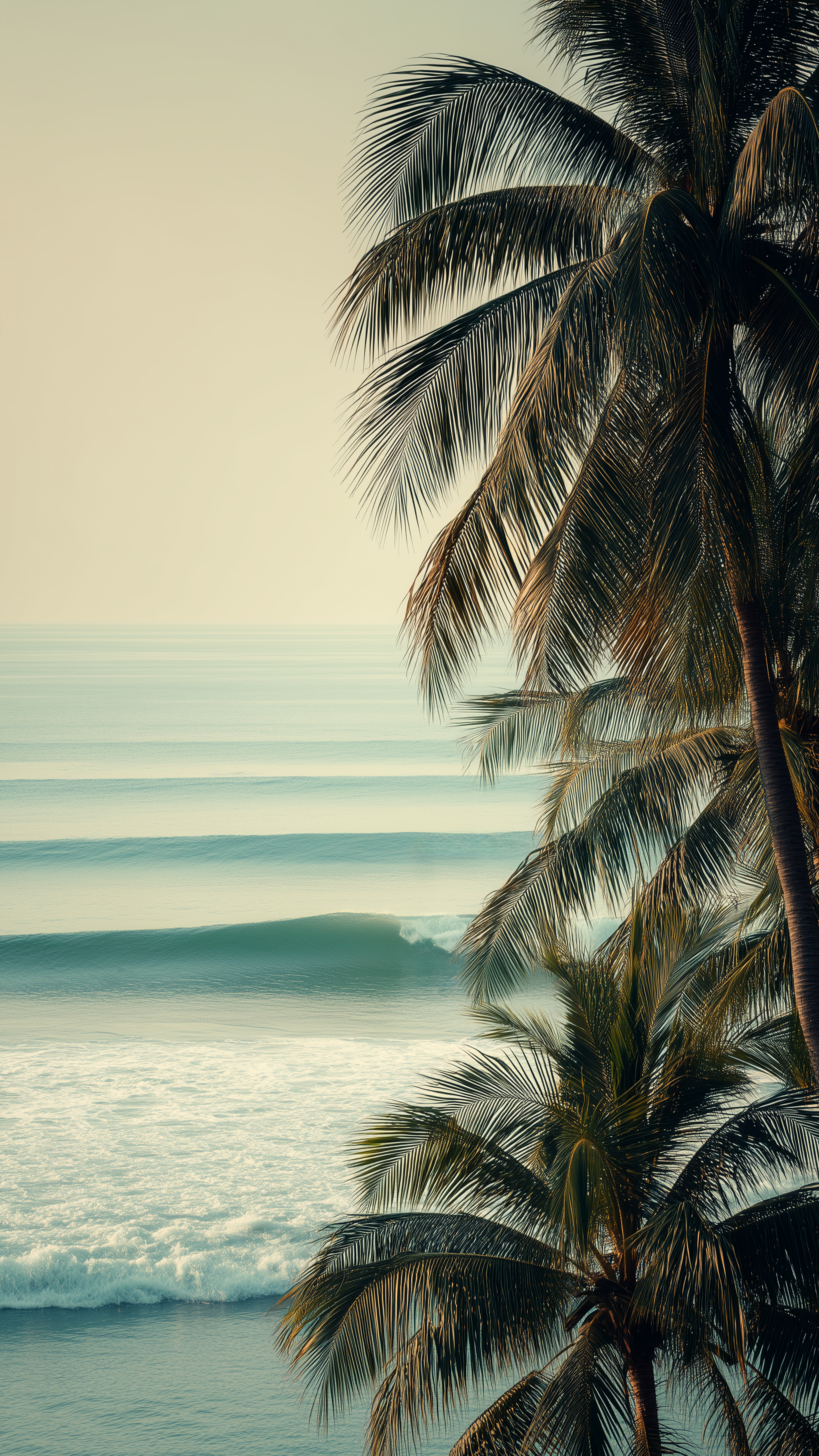 Tropical Palm Beach Waves - beach wallpaper for Ghetto Wallpapers