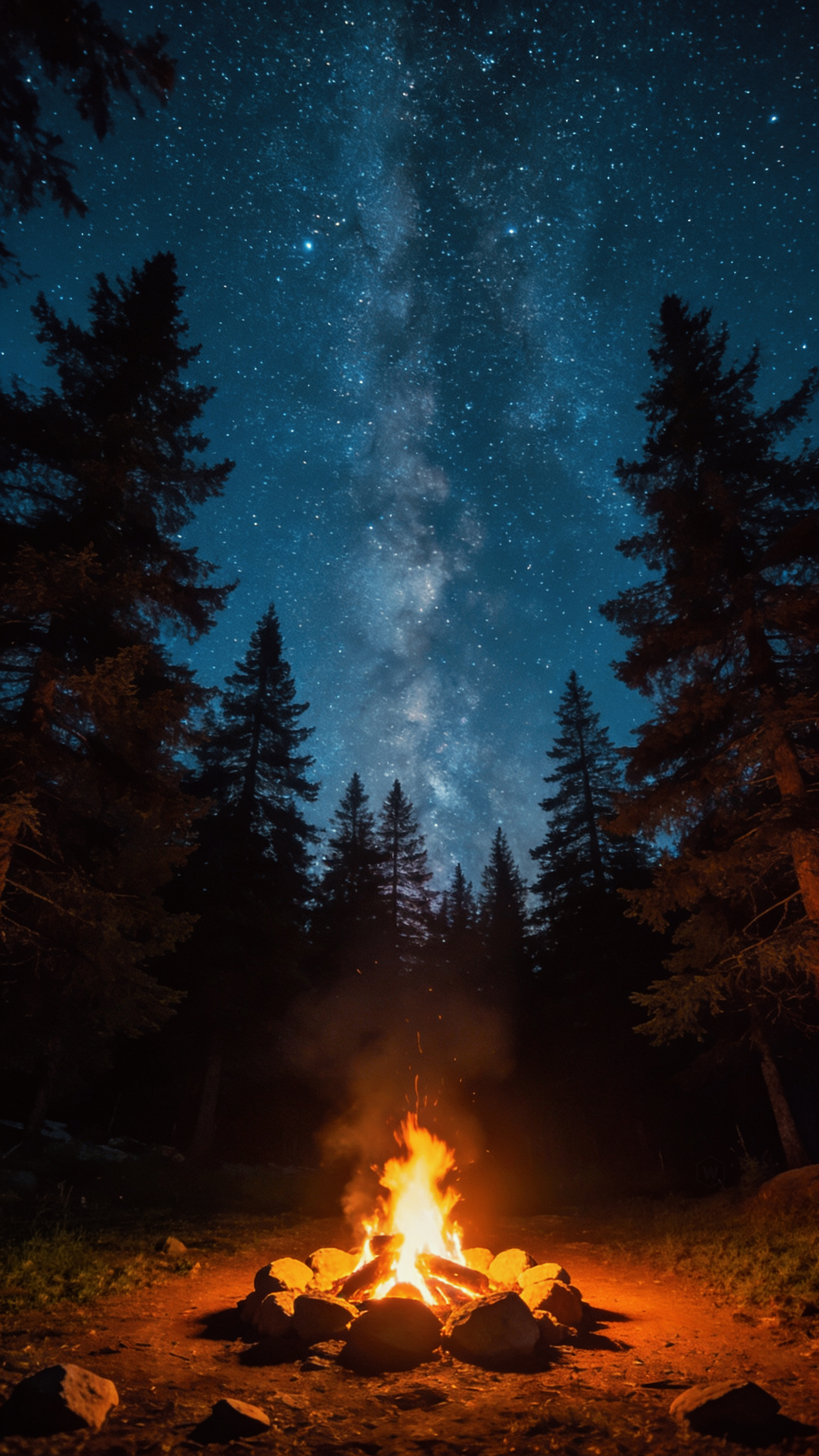 Campfire Under Starry Sky - galaxy wallpaper for Ghetto Wallpapers