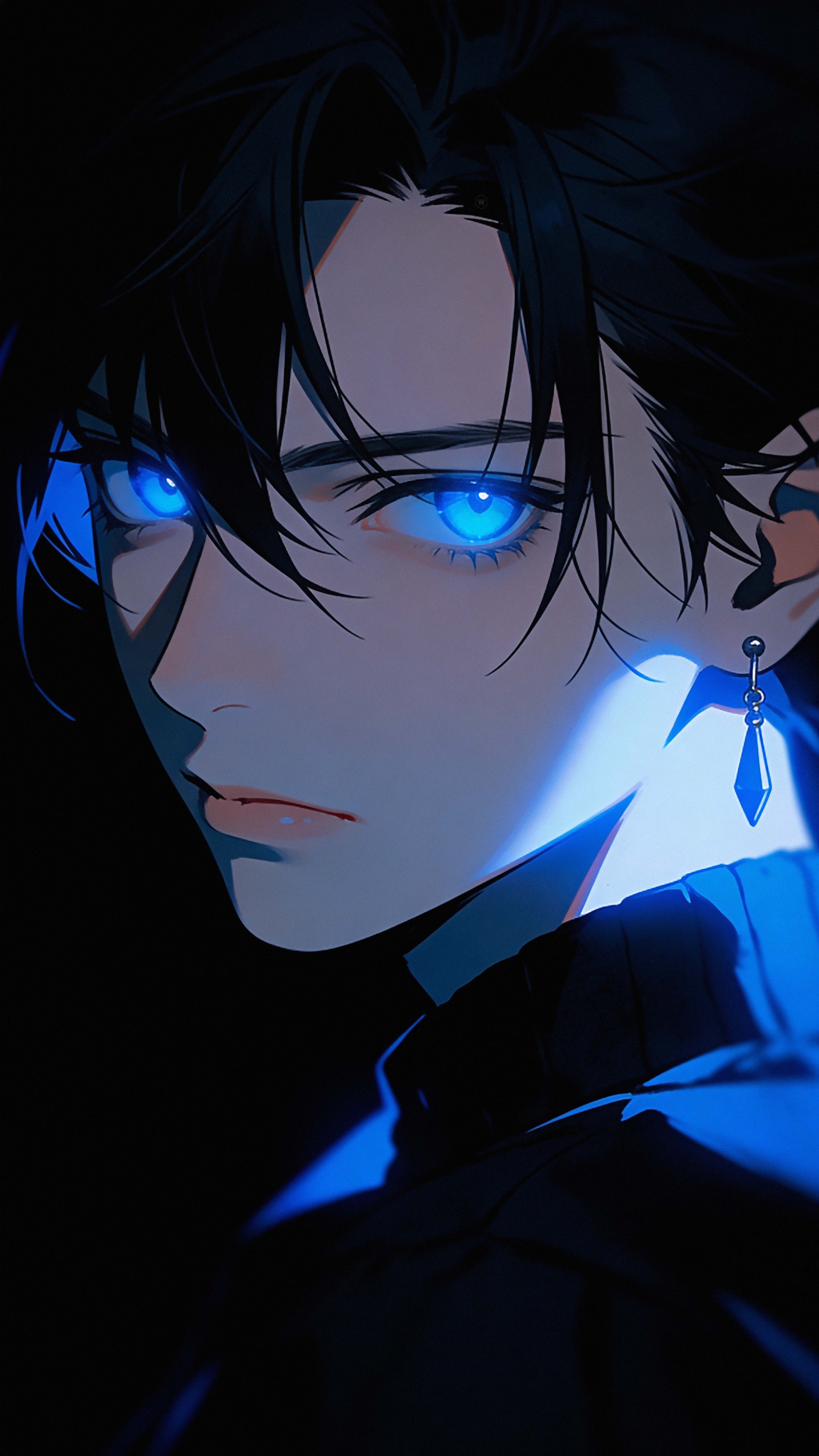 Glowing Blue Anime Boy - anime boy wallpaper for Ghetto Wallpapers