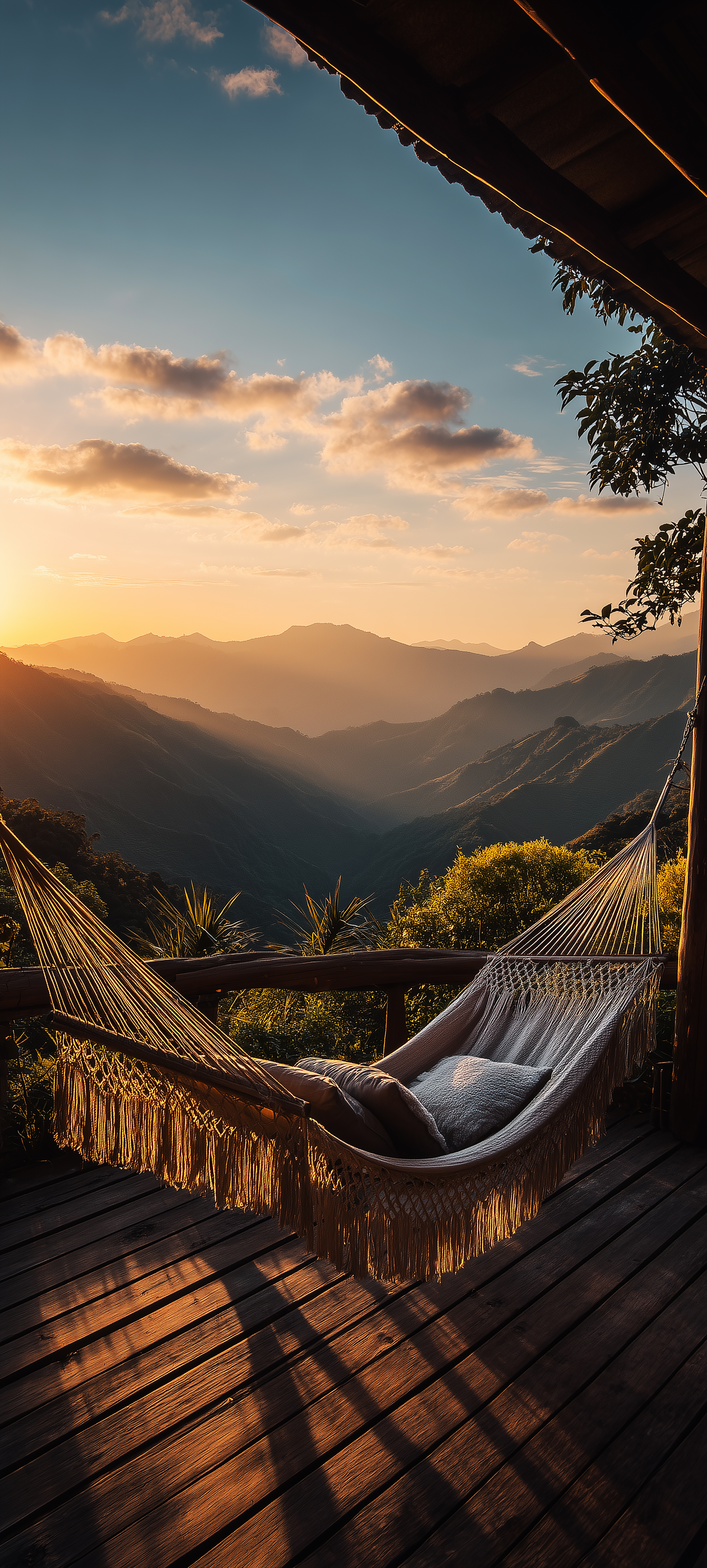 Sunset Hammock Mountain View - cabin wallpaper for Ghetto Wallpapers