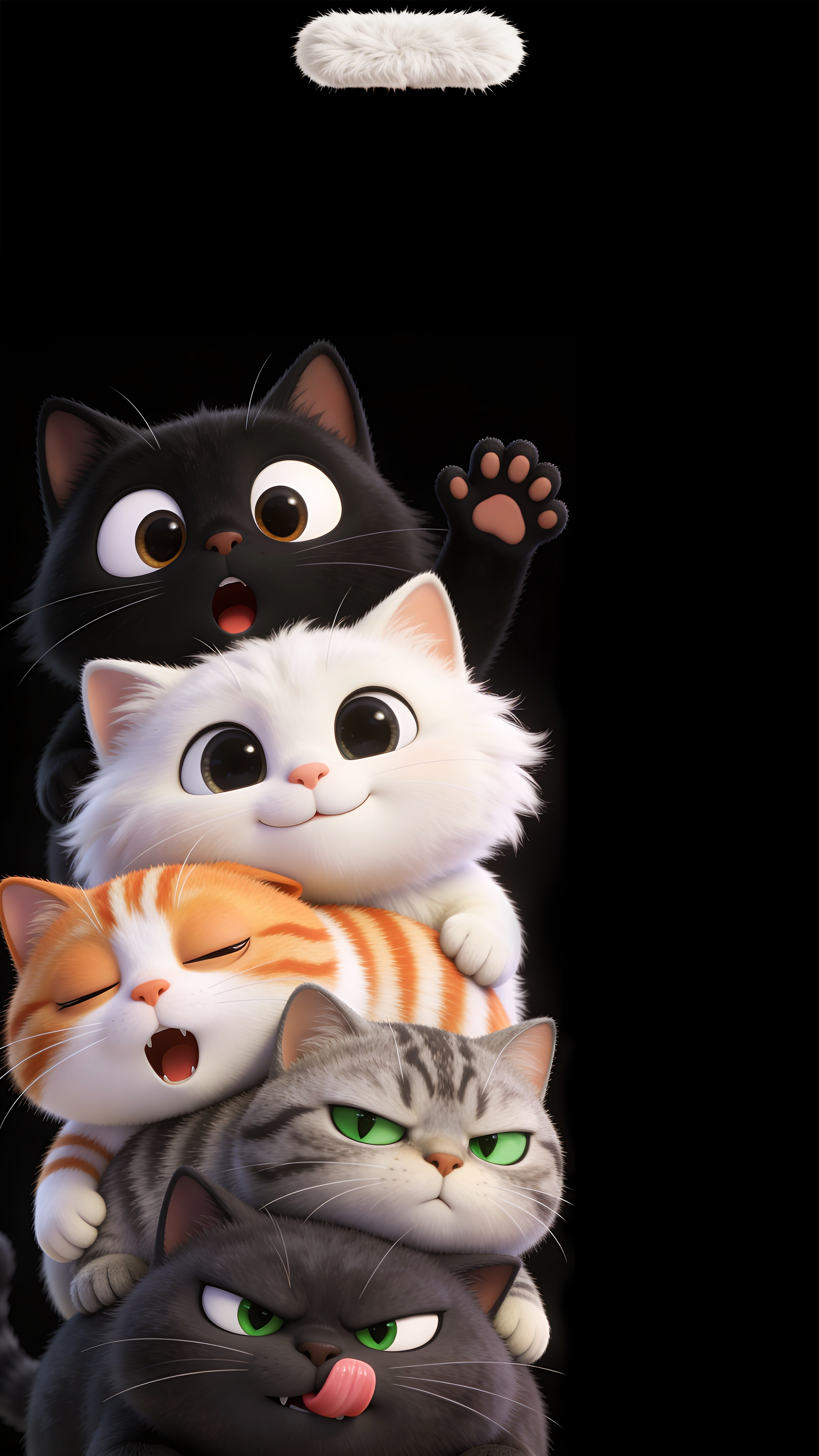 Cute Stacked Cats Wallpaper - cat wallpaper for Ghetto Wallpapers
