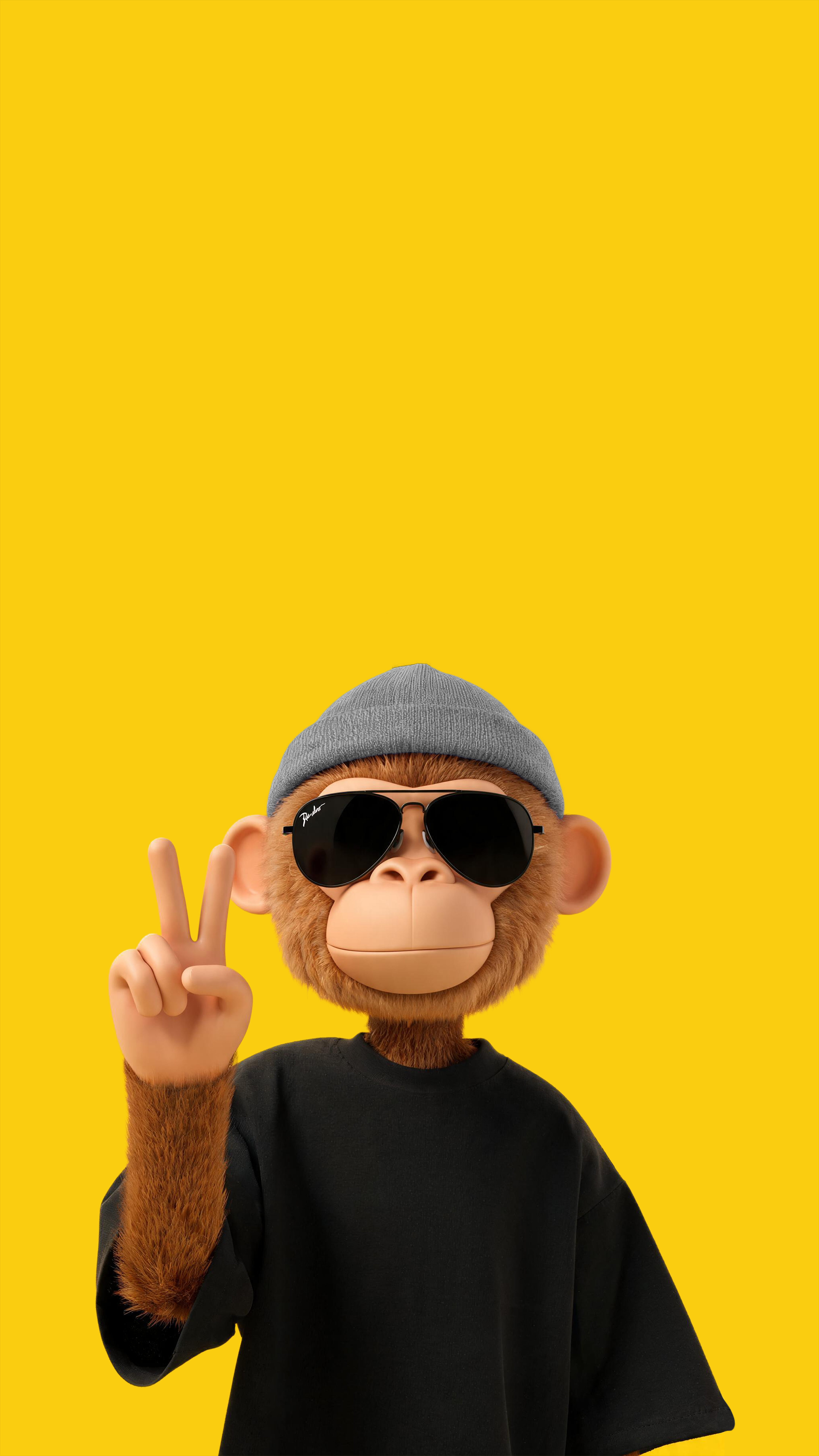 Cool Monkey Peace Sign - monkey wallpaper for Ghetto Wallpapers