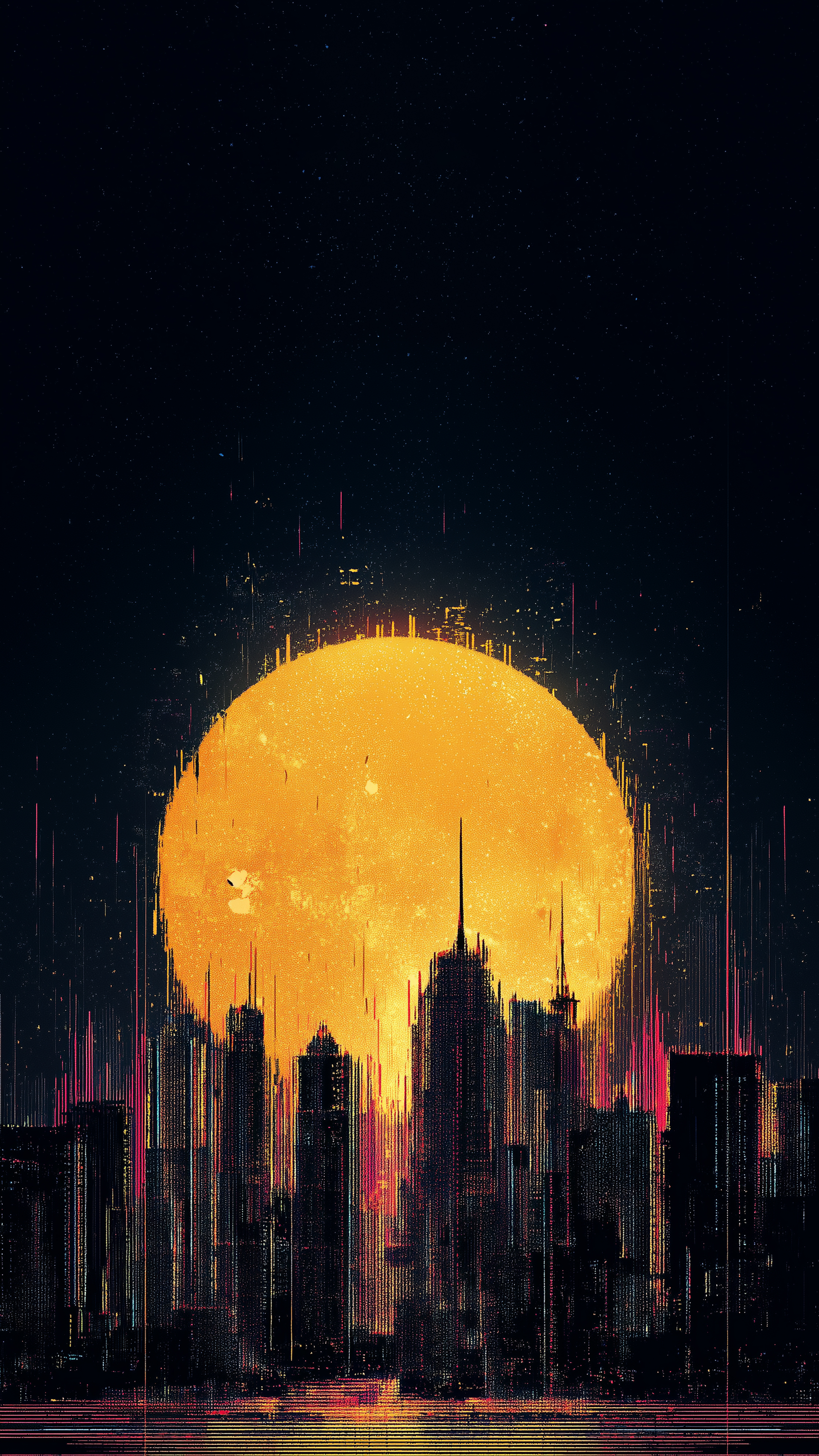 Glitch City Sunset Skyline - city wallpaper for Ghetto Wallpapers