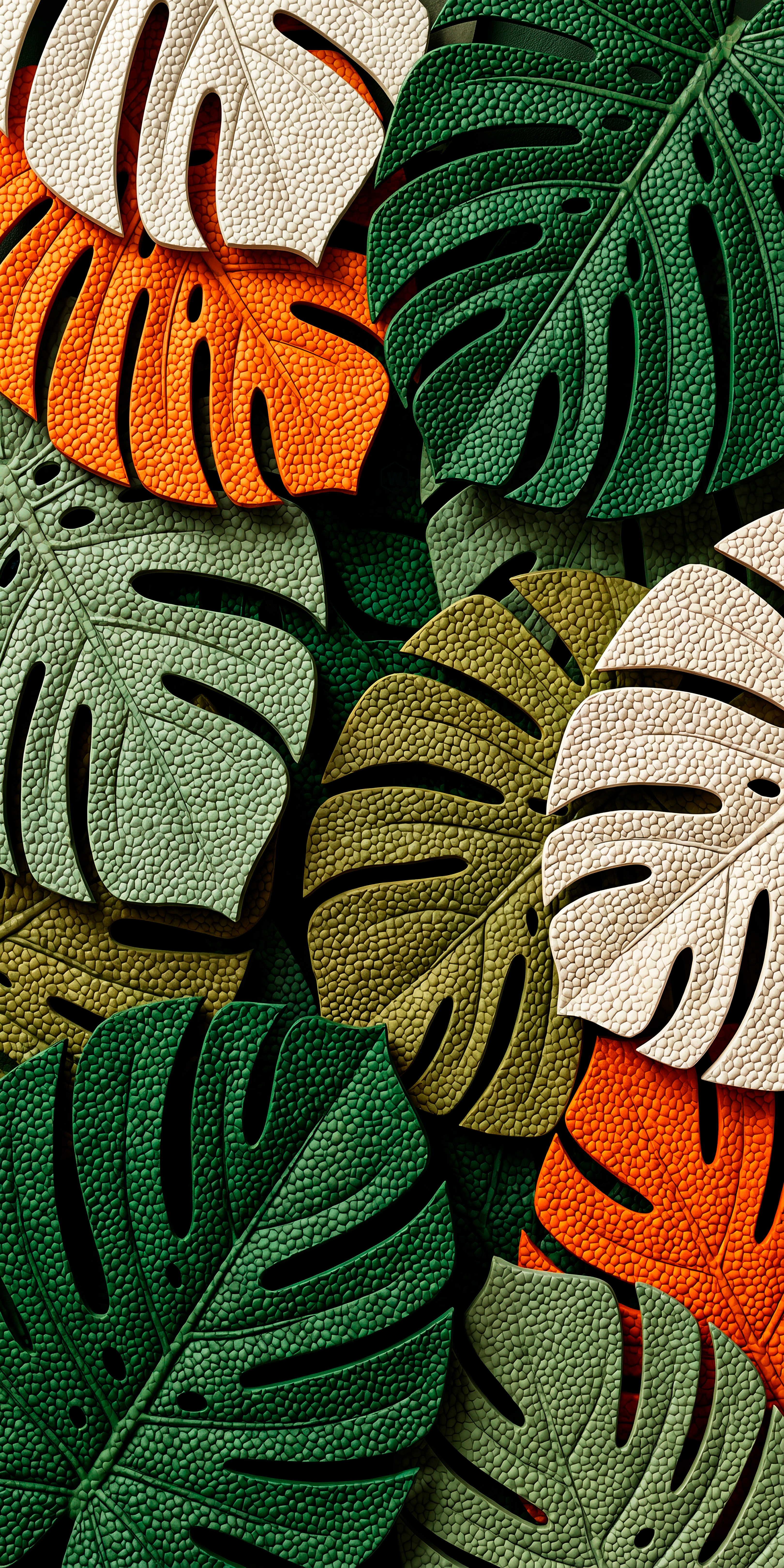 Colorful Monstera Leaf Pattern - plant wallpaper for Ghetto Wallpapers