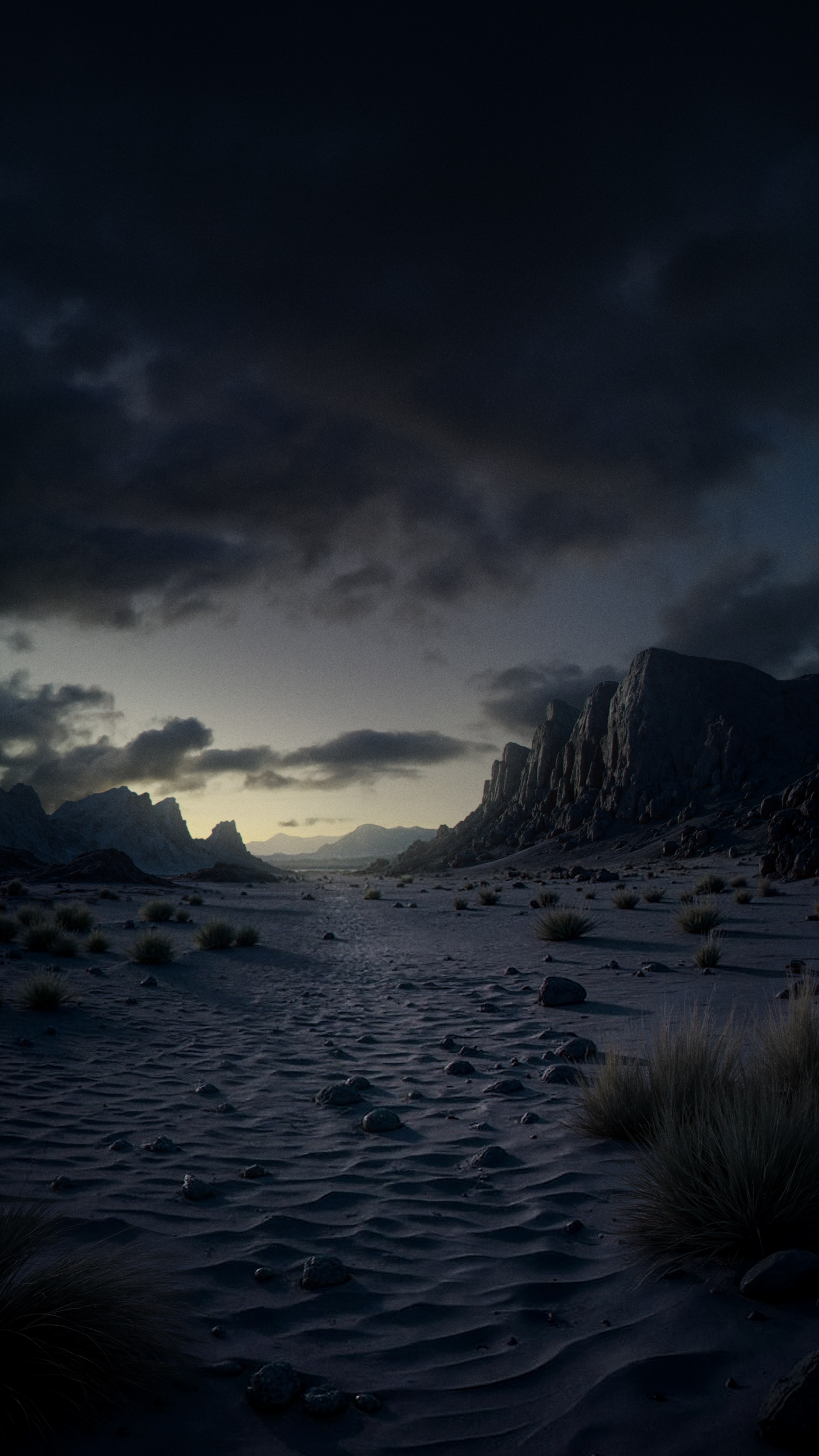 Dark Desert Mountain Landscape - landscape wallpaper for Ghetto Wallpapers