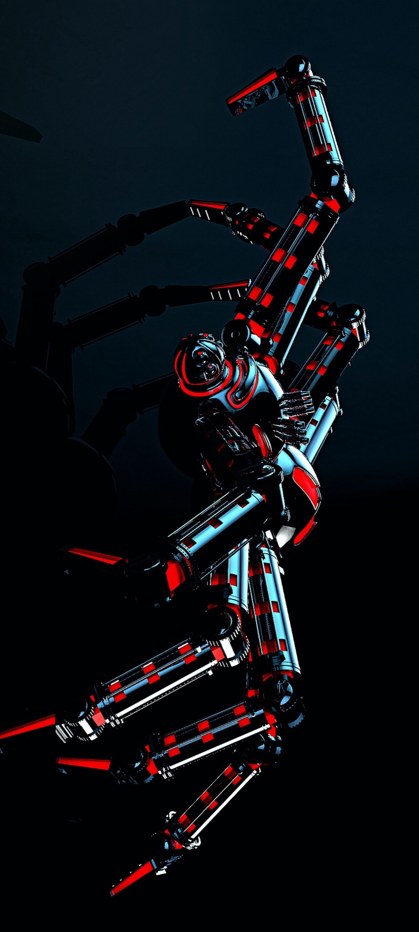 Red Neon Cybernetic Robot - robot wallpaper for Ghetto Wallpapers
