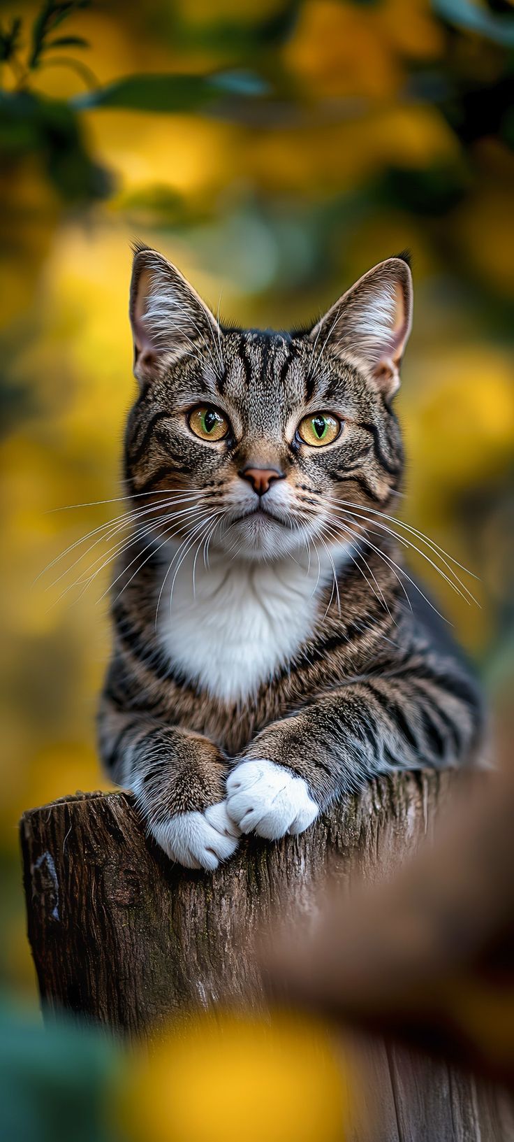 Tabby Cat on Log - cat wallpaper for Ghetto Wallpapers