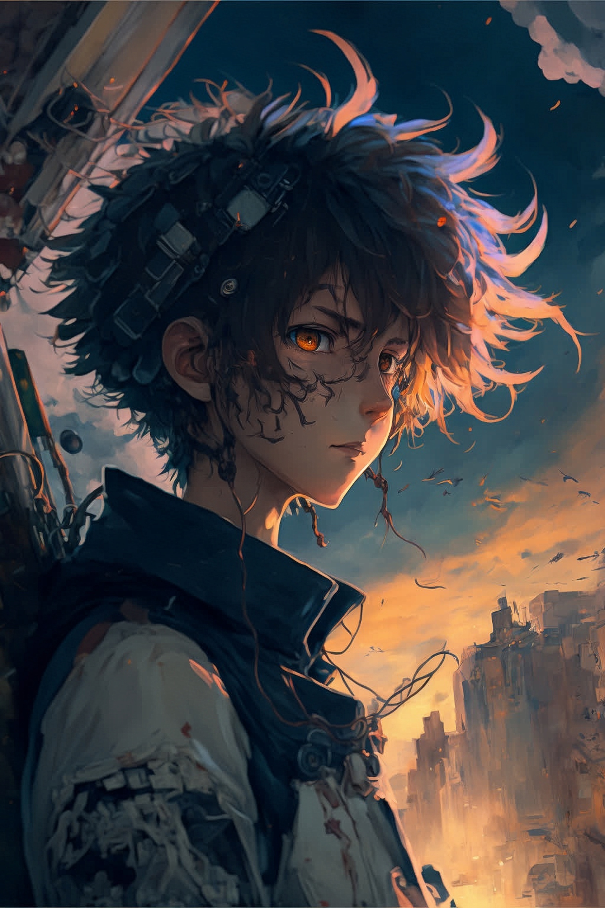 Anime Boy Sunset Warrior - anime boy wallpaper for Ghetto Wallpapers