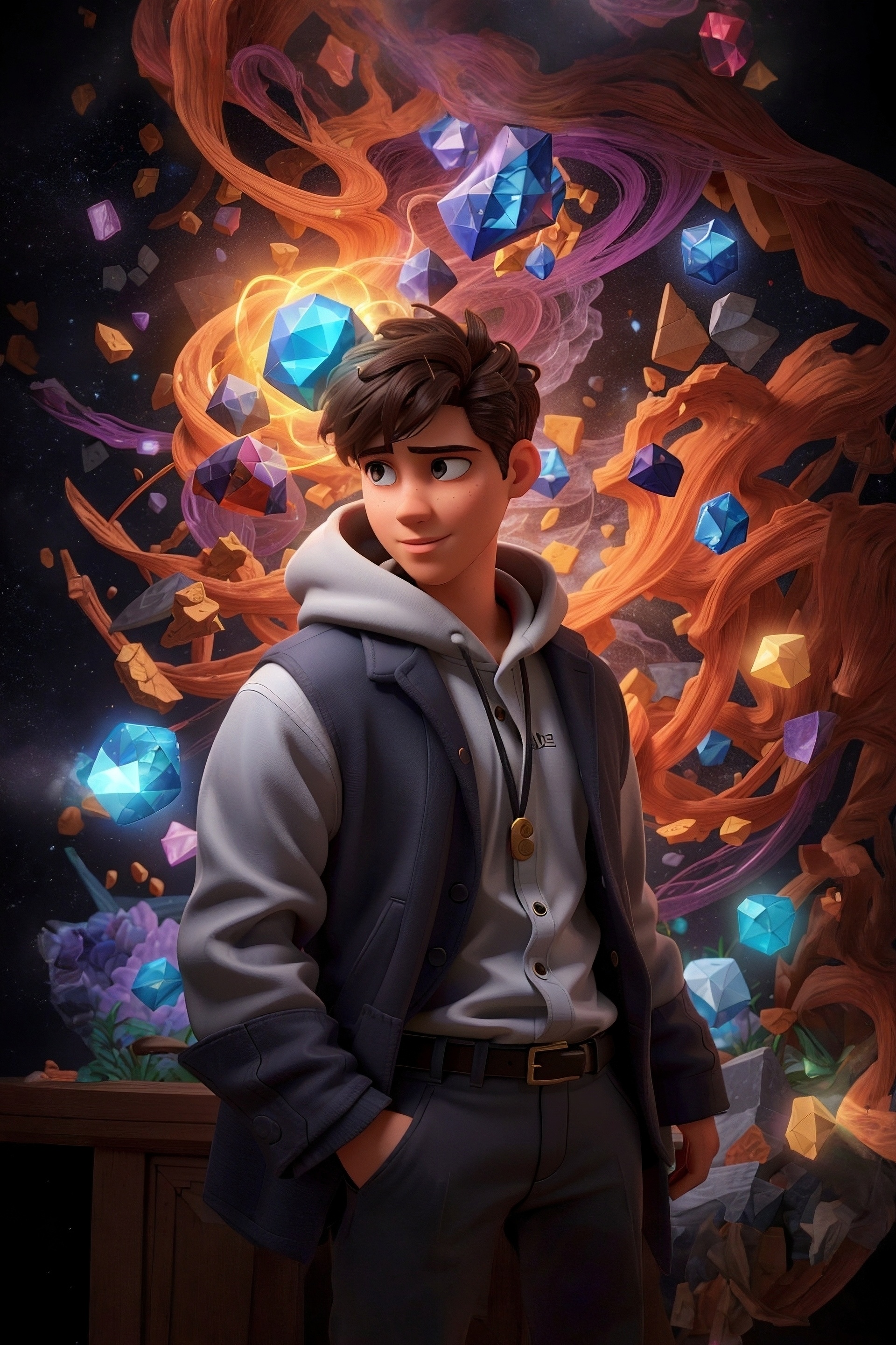 Anime Boy Magic Crystals - anime boy wallpaper for Ghetto Wallpapers