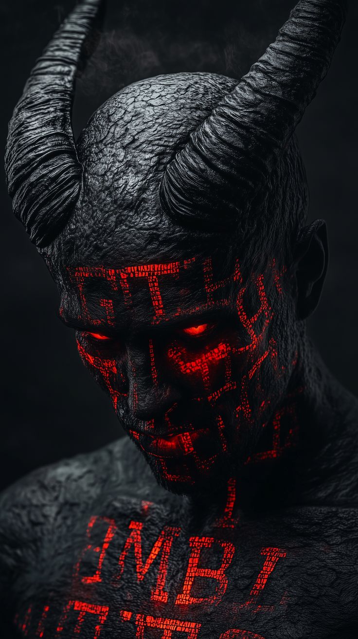 Demonic Figure with Runes - fantasy wallpaper for Ghetto Wallpapers
