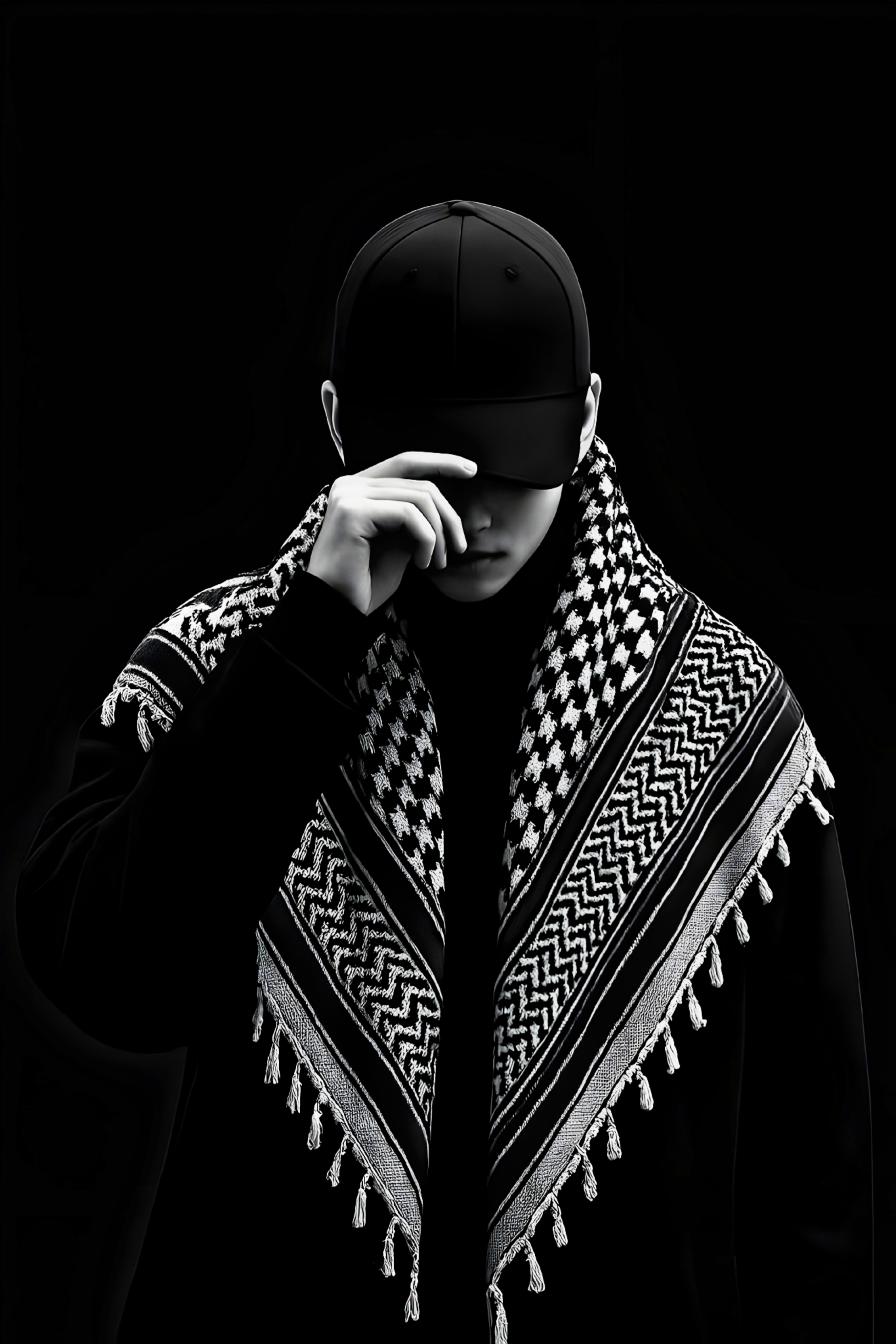Monochromatic Keffiyeh Portrait - ghetto wallpaper for Ghetto Wallpapers