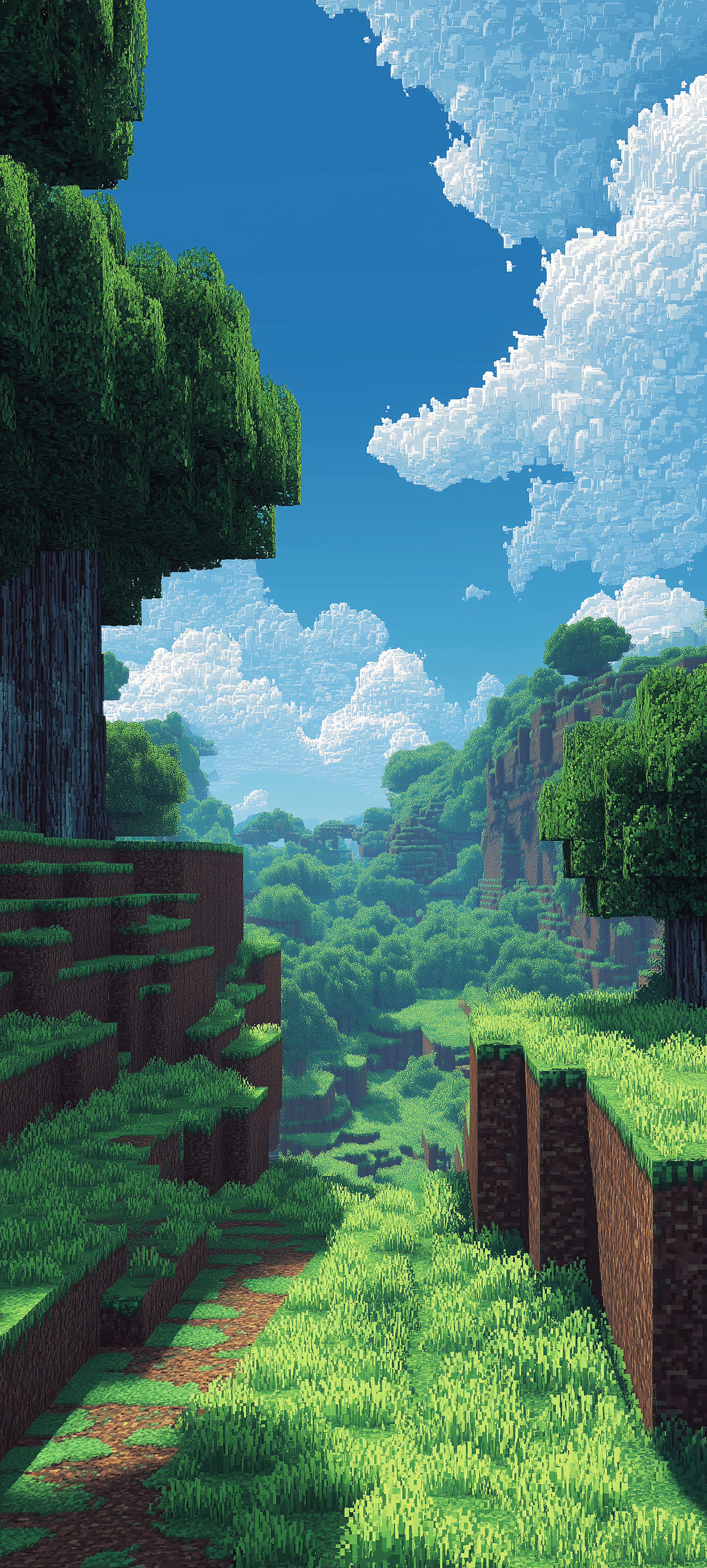Pixelated Forest Landscape - minecraft wallpaper for Ghetto Wallpapers