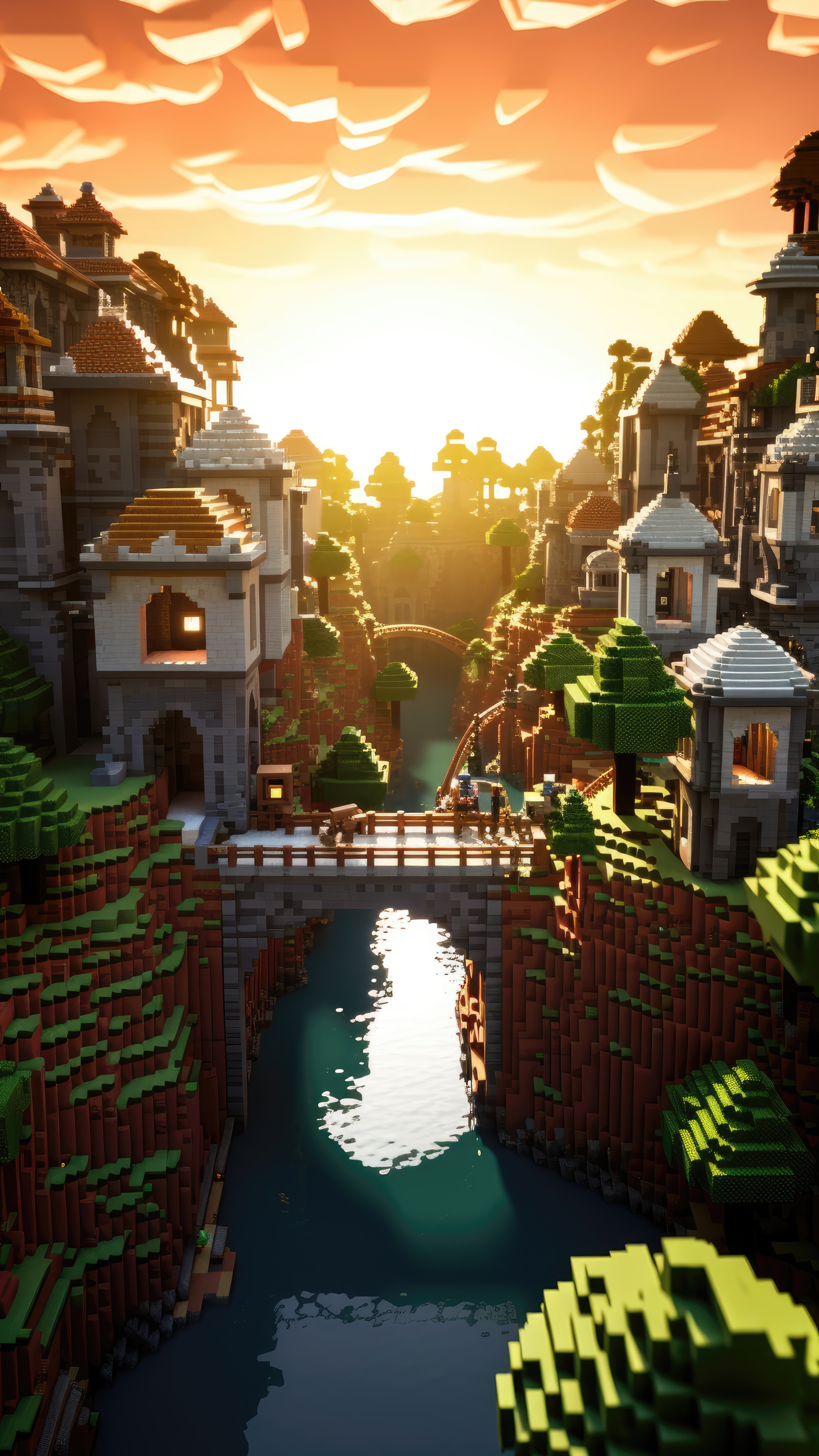 Pixelated Medieval Village - minecraft wallpaper for Ghetto Wallpapers