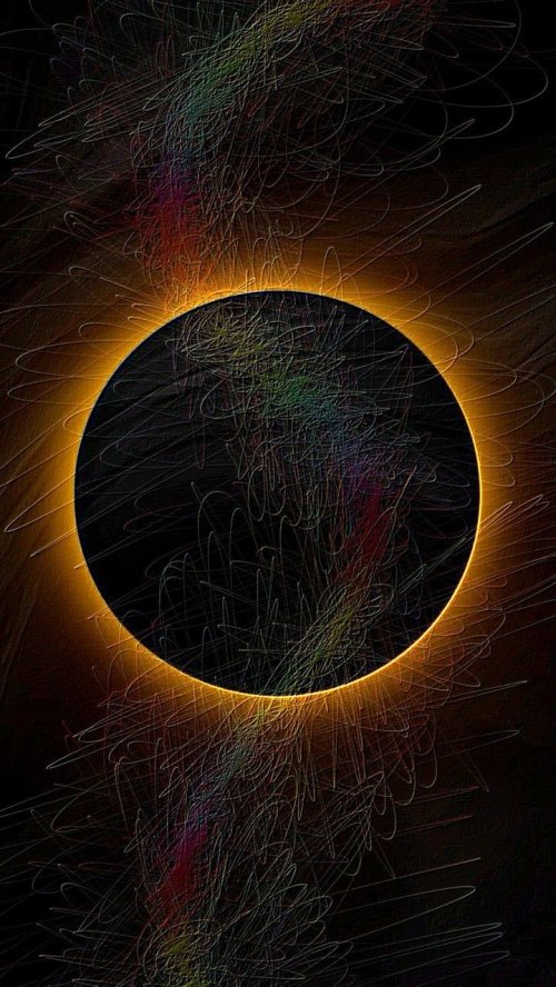 Golden Eclipse Abstract Art - abstract Wallpaper