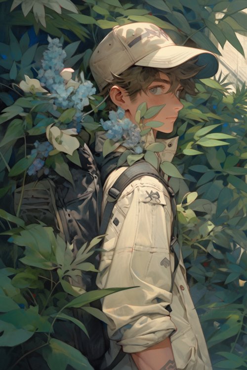 Anime Boy Amidst Flowers - anime boy Wallpaper