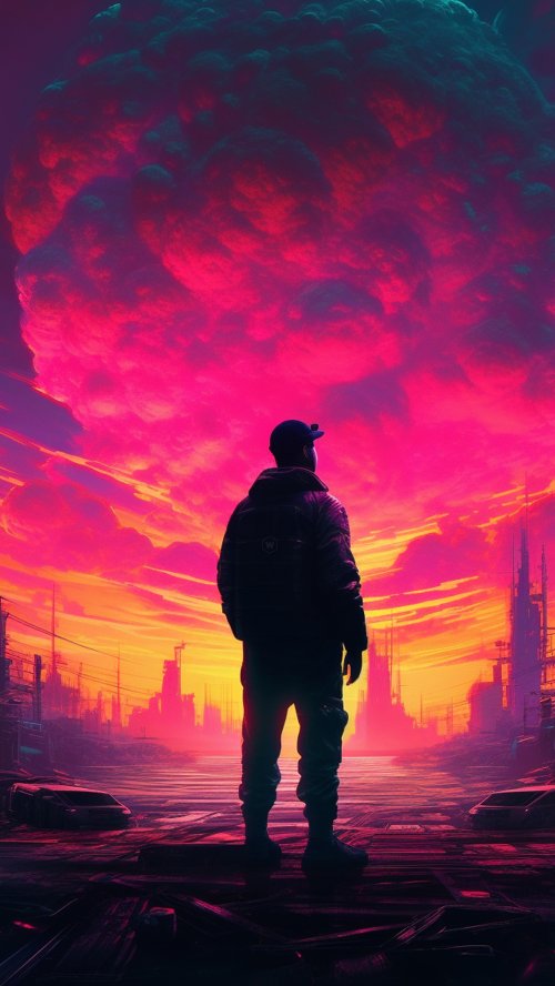 Neon Cyberpunk City Sunset - Related Ghetto Wallpapers wallpaper