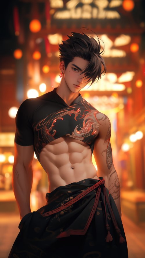 Tattooed Anime Boy Portrait