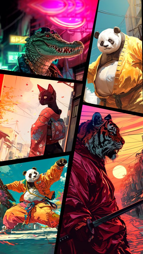 Urban Animal Warrior Collage - Related Ghetto Wallpapers wallpaper