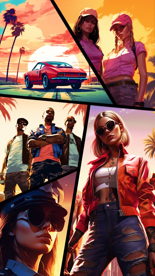 Retro Urban Character Collage - gaming Wallpaper