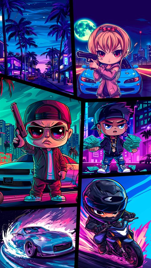 Neon Chibi Street Life