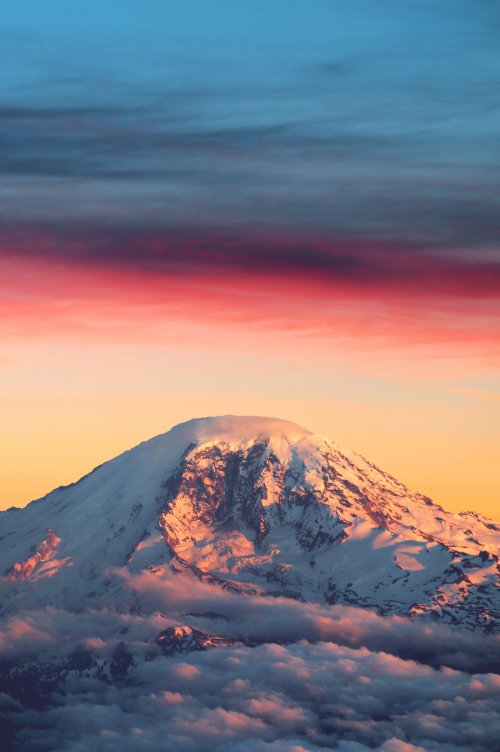 Snowy Mountain Sunset Glow - Related Ghetto Wallpapers wallpaper