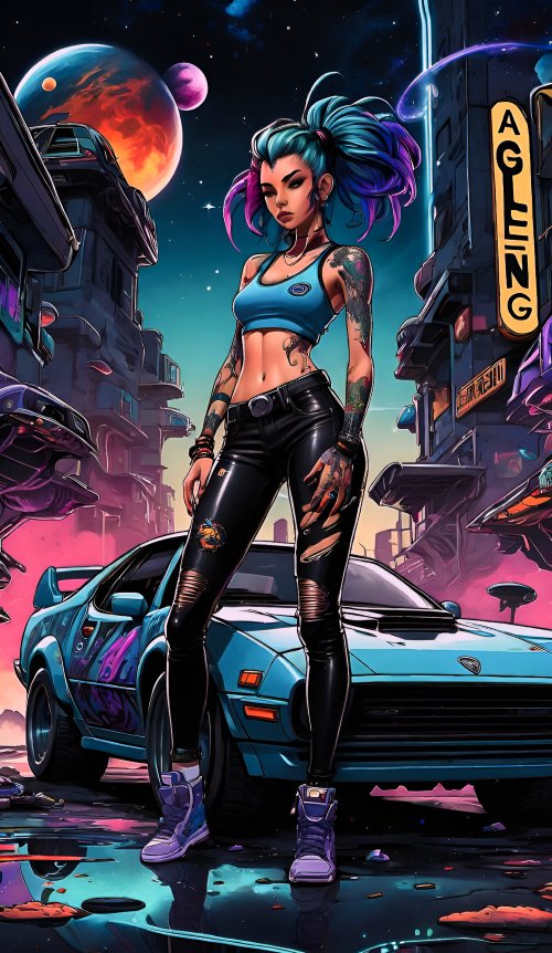 Cyberpunk Girl With Car - Related Ghetto Wallpapers wallpaper