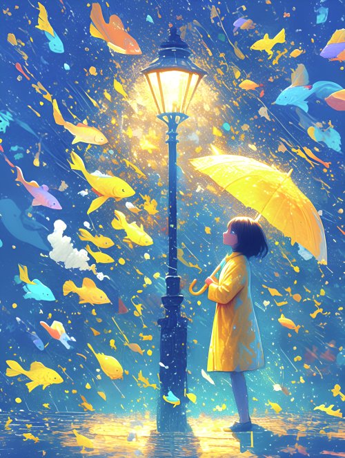 Girl With Yellow Umbrella