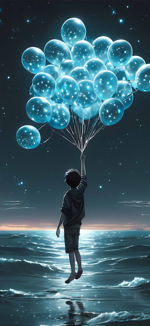 Boy Floating With Balloons - Related Ghetto Wallpapers wallpaper