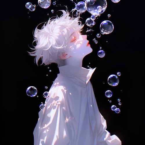 Anime Boy With Bubbles